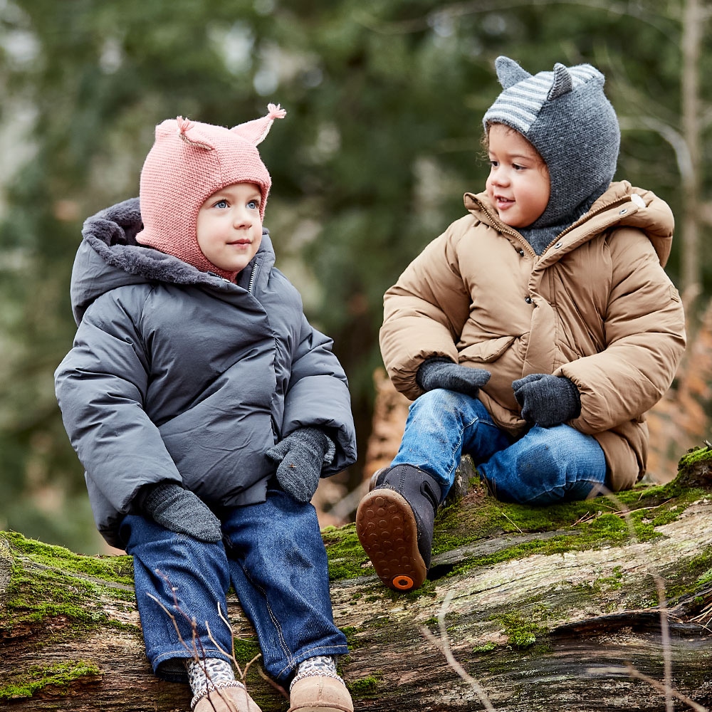 MAXIMO Schlupfmütze Wollanteil, gestrickt, gefüttert, mit Öhrchen