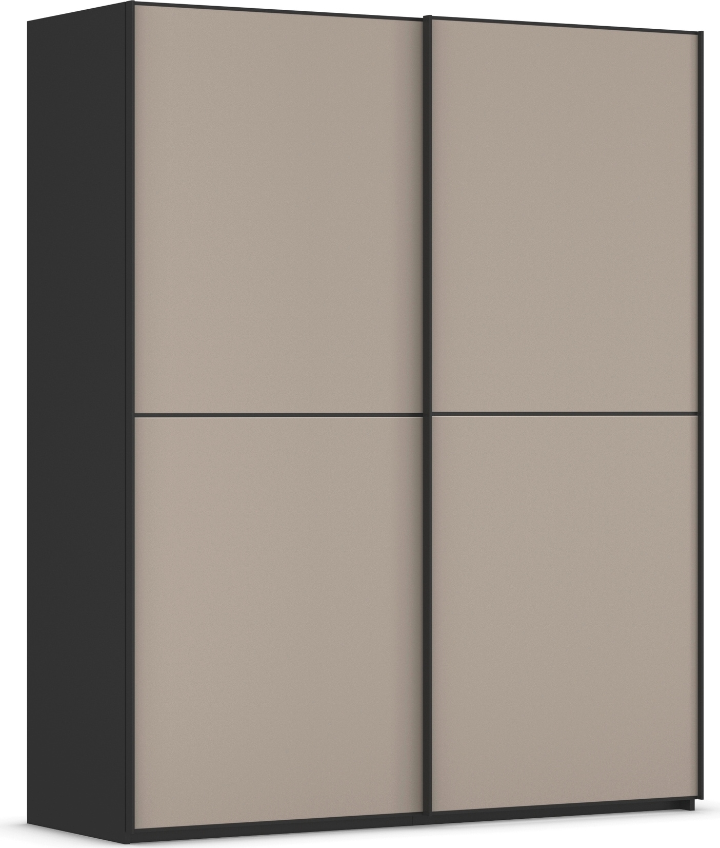 rauch Schwebetürenschrank "Kleiderschrank Schrank Garderobe Schlafzimmerschrank SCALE-DUO" edle zweigeteilte Türen Glas-Front mit 3 Zierleisten MADE IN GERMANY