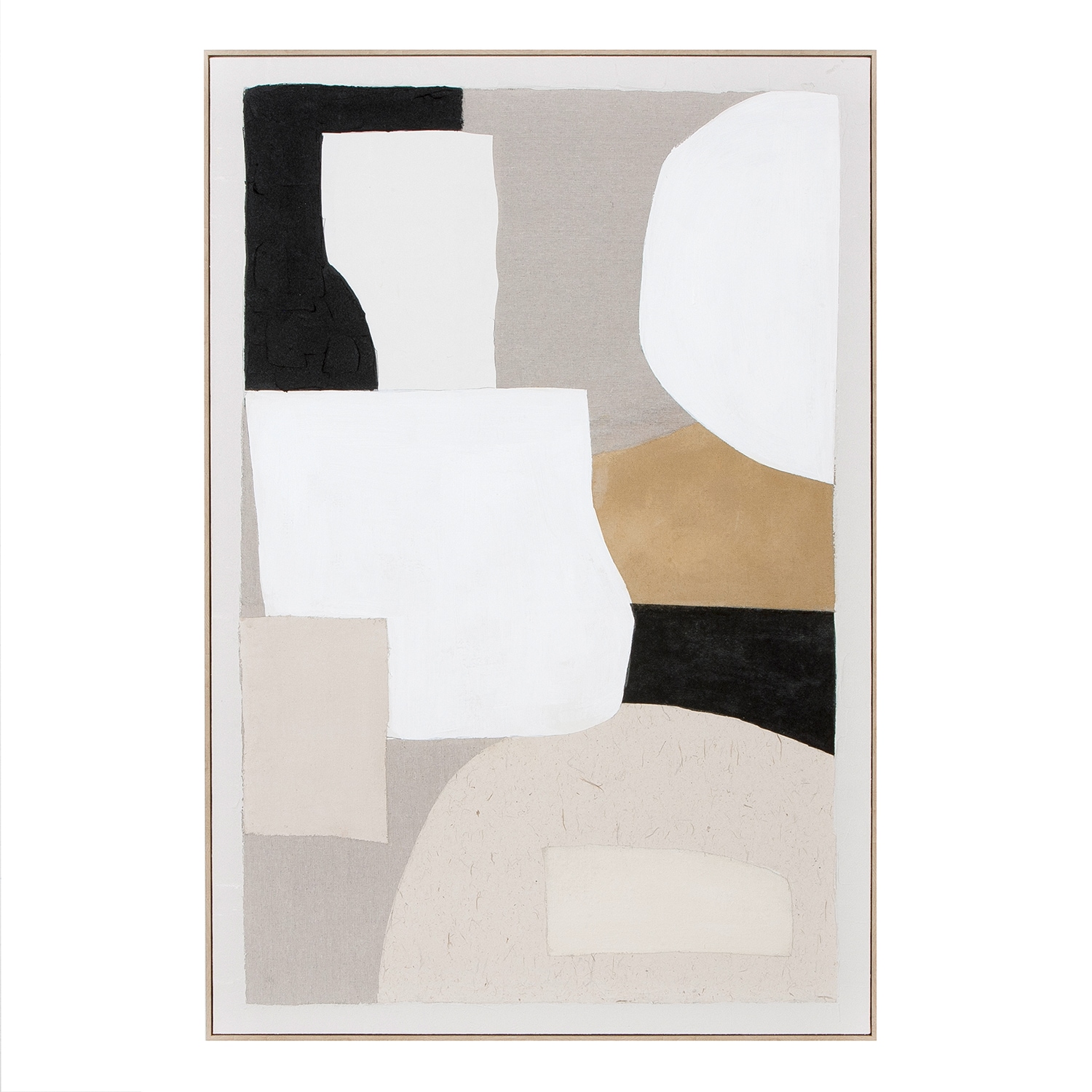 GILDE Bild mit Rahmen »Bild rechteckig Randal schwarz; weiß H. 121,5 cm«, (1 St.)