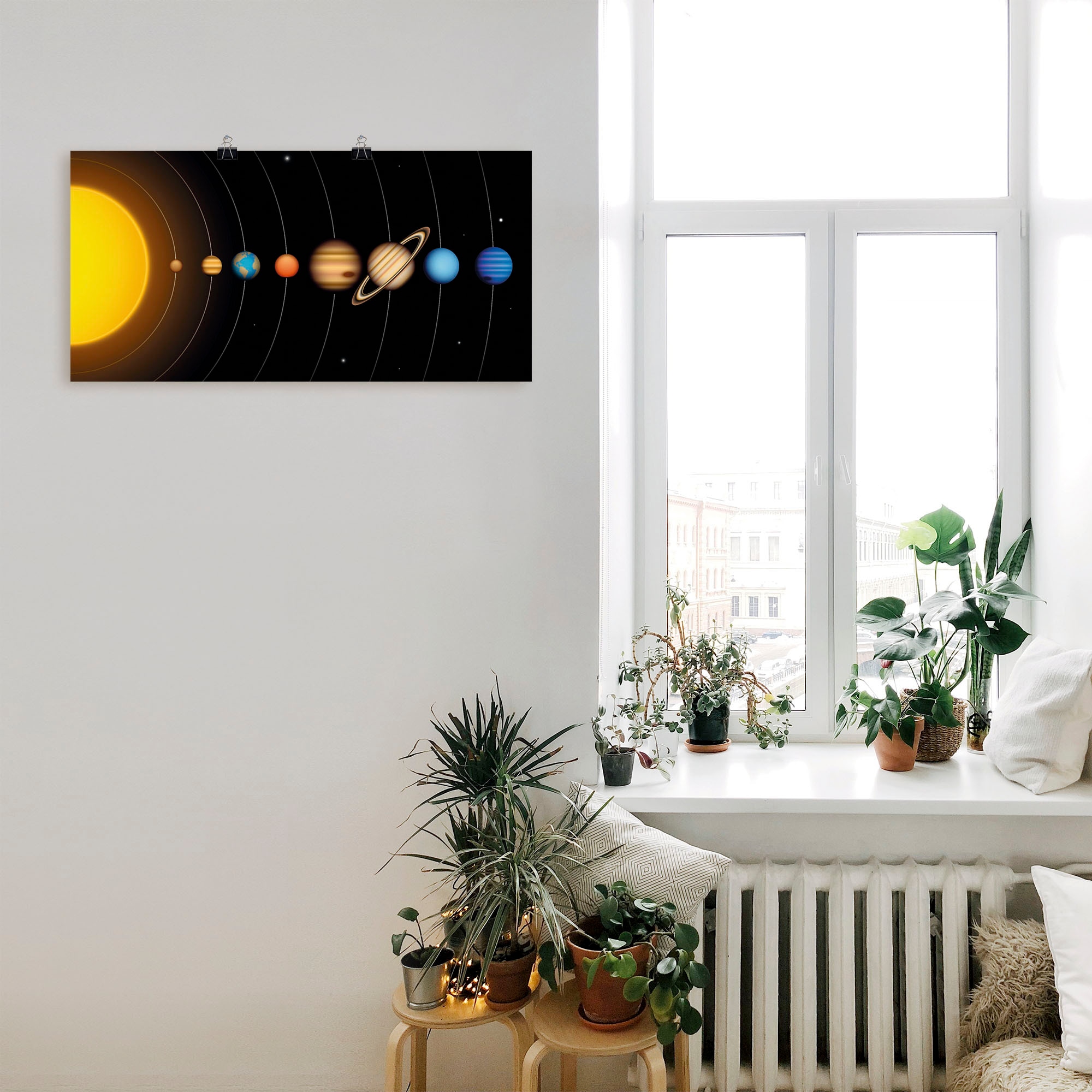 Artland Wandbild "Vector Sonnensystem mit Planeten", Sonnensystem, (1 St.), günstig online kaufen