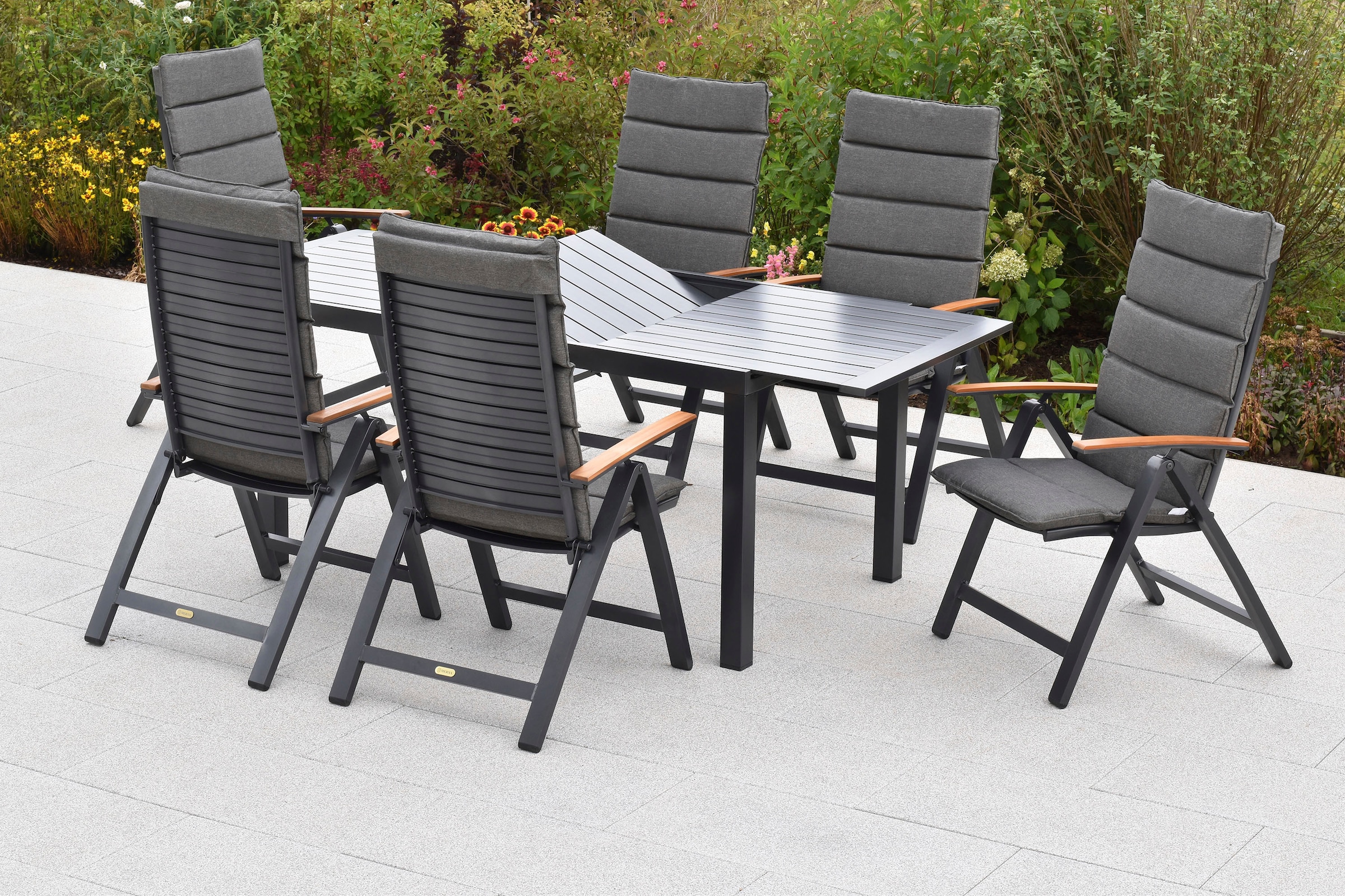 MERXX Garten-Essgruppe »»Astros««, (Set, 13 tlg.), Tischplatte aus Aluminium