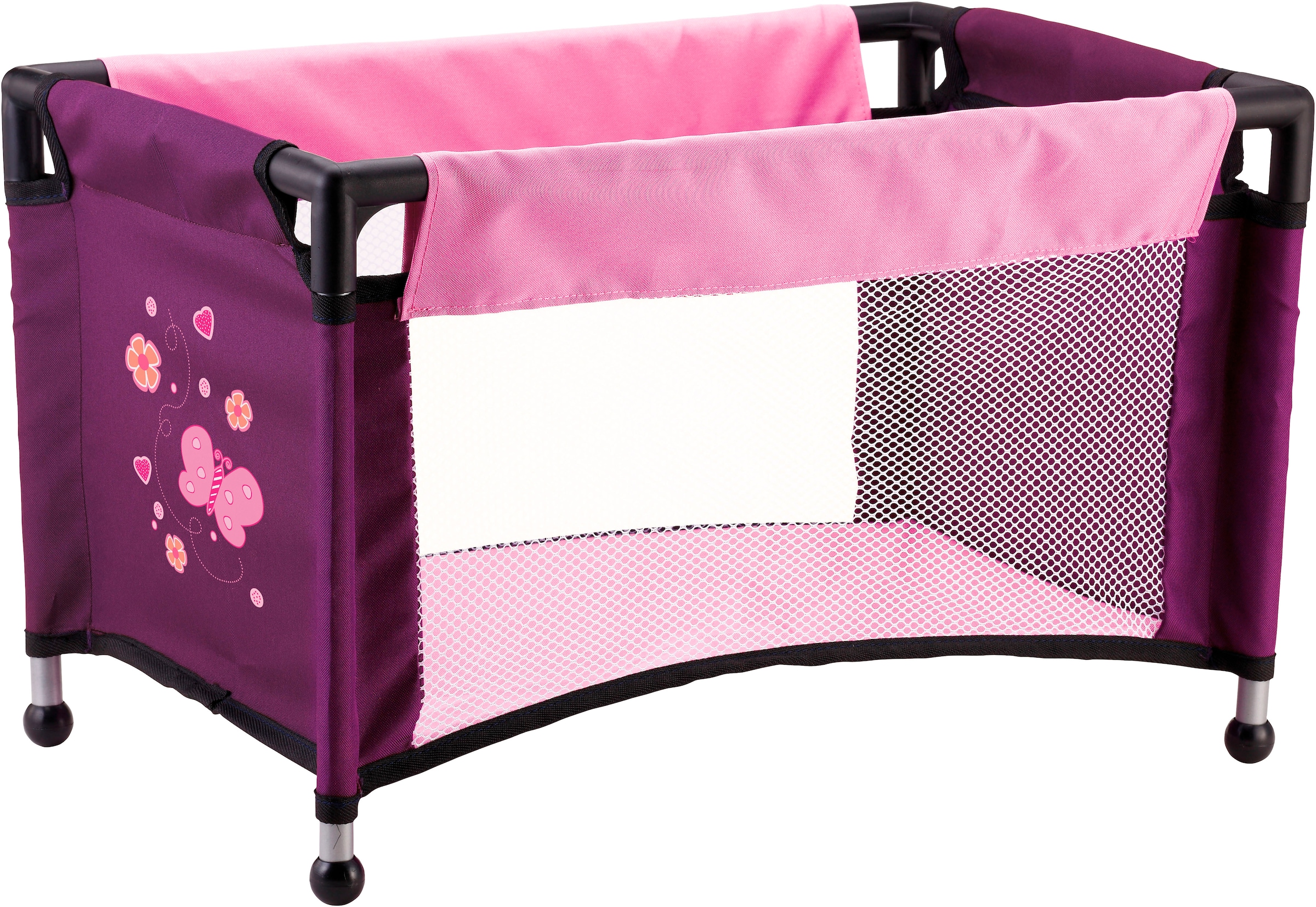 Bayer Puppenwagen »Trendy«, (3 tlg.), inklusive Puppen-Reisebett und Umhängetasche