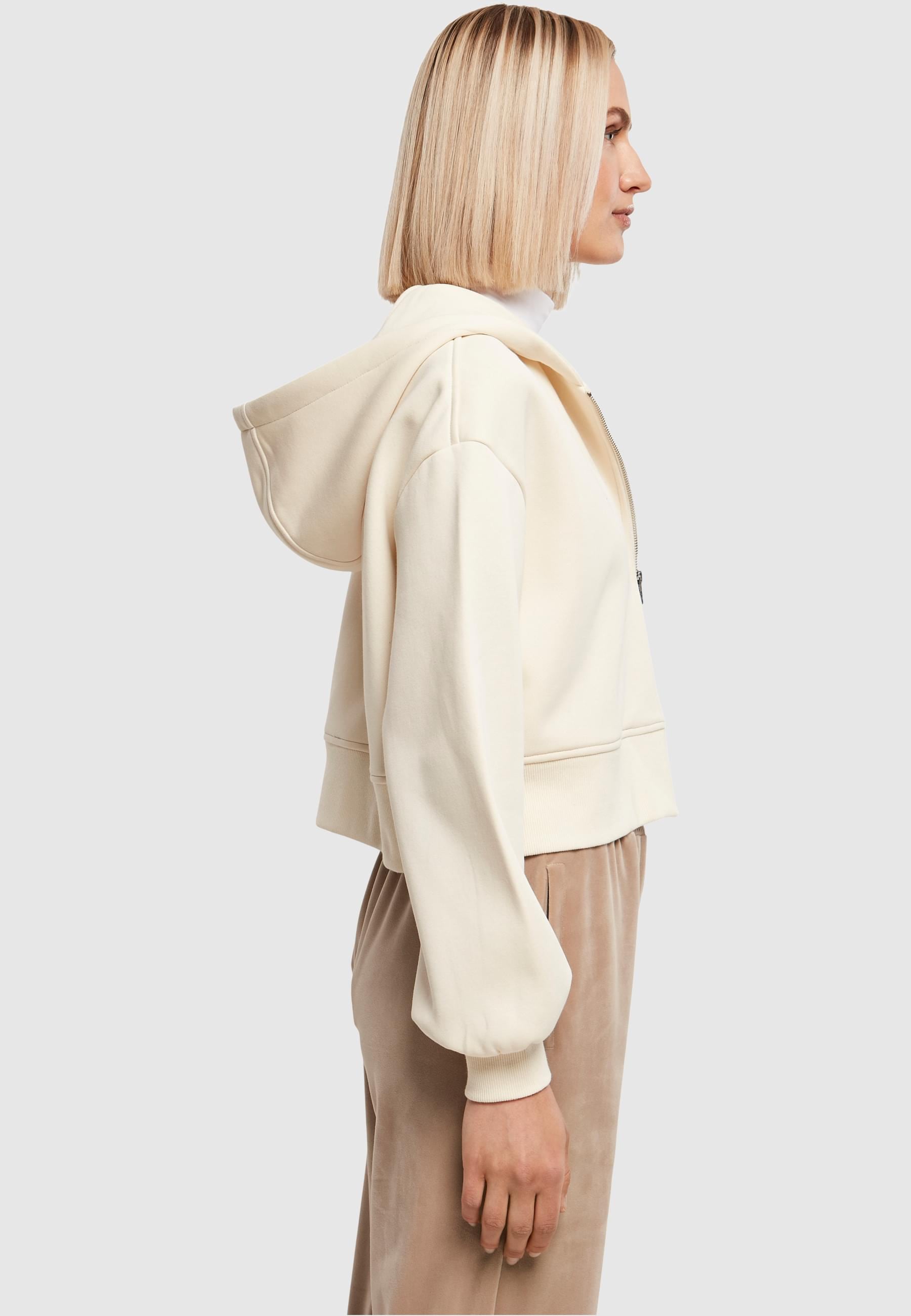 URBAN CLASSICS Sweatjacke »Urban Classics Damen Ladies Short Oversized Zip Jacket«