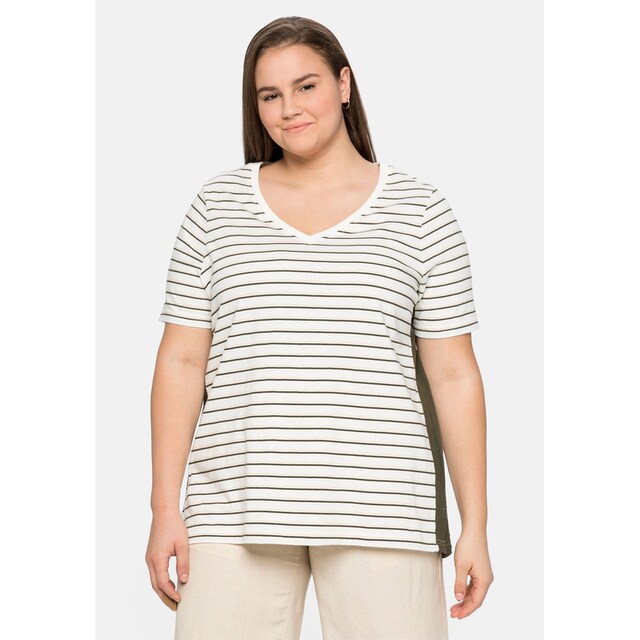 Sheego T-Shirt »Große Größen«, mit V-Ausschnitt, aus weichem Jersey online  bestellen | BAUR