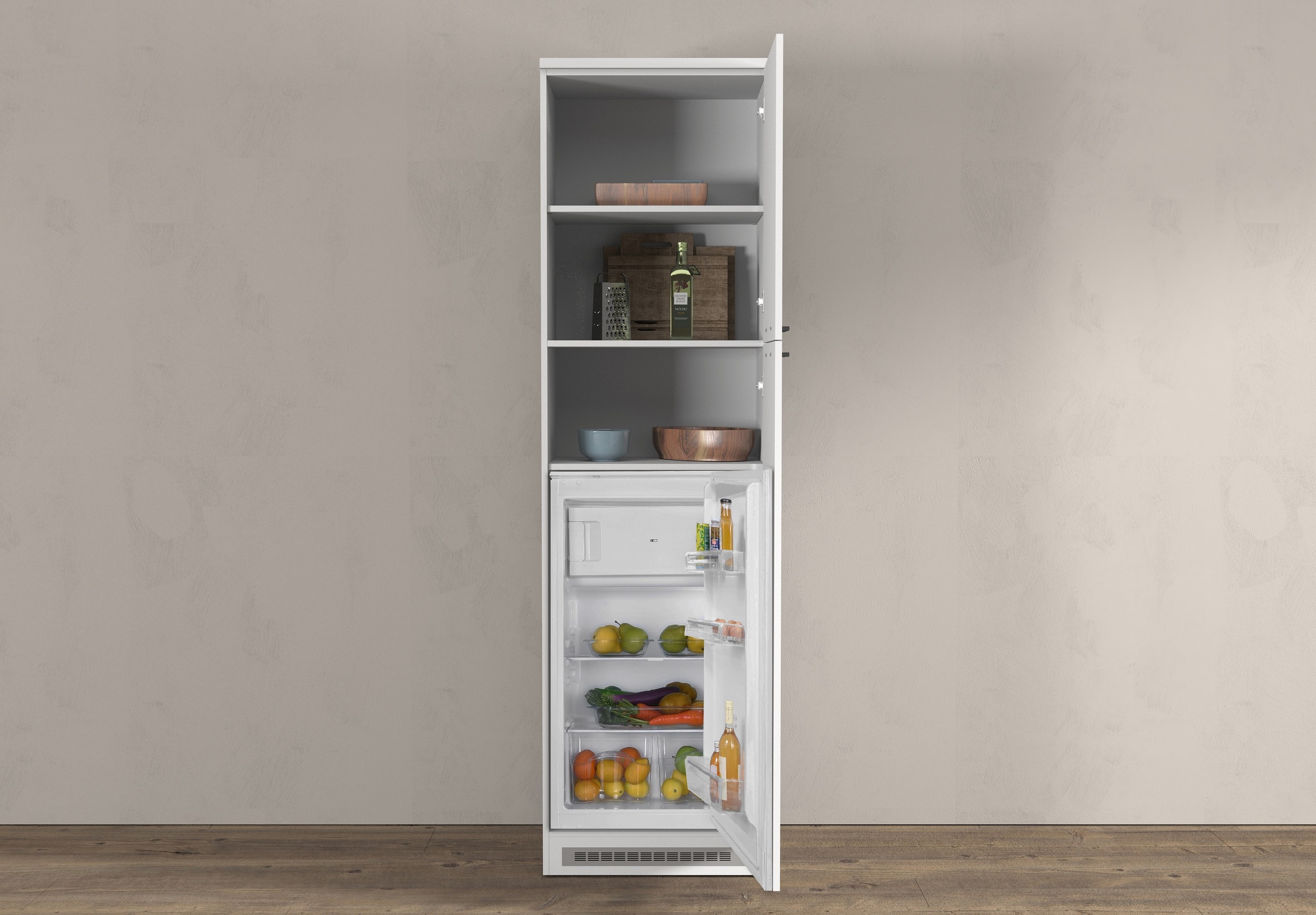 KOCHSTATION Kühlumbauschrank »Luna, Kühlschrank-Umbau, Einbauschrank für Kühlschrank, Made in Italy« B/T/H: 60×60×214,5 cm, für zwei Kühlschrankhöhen vorbereitet