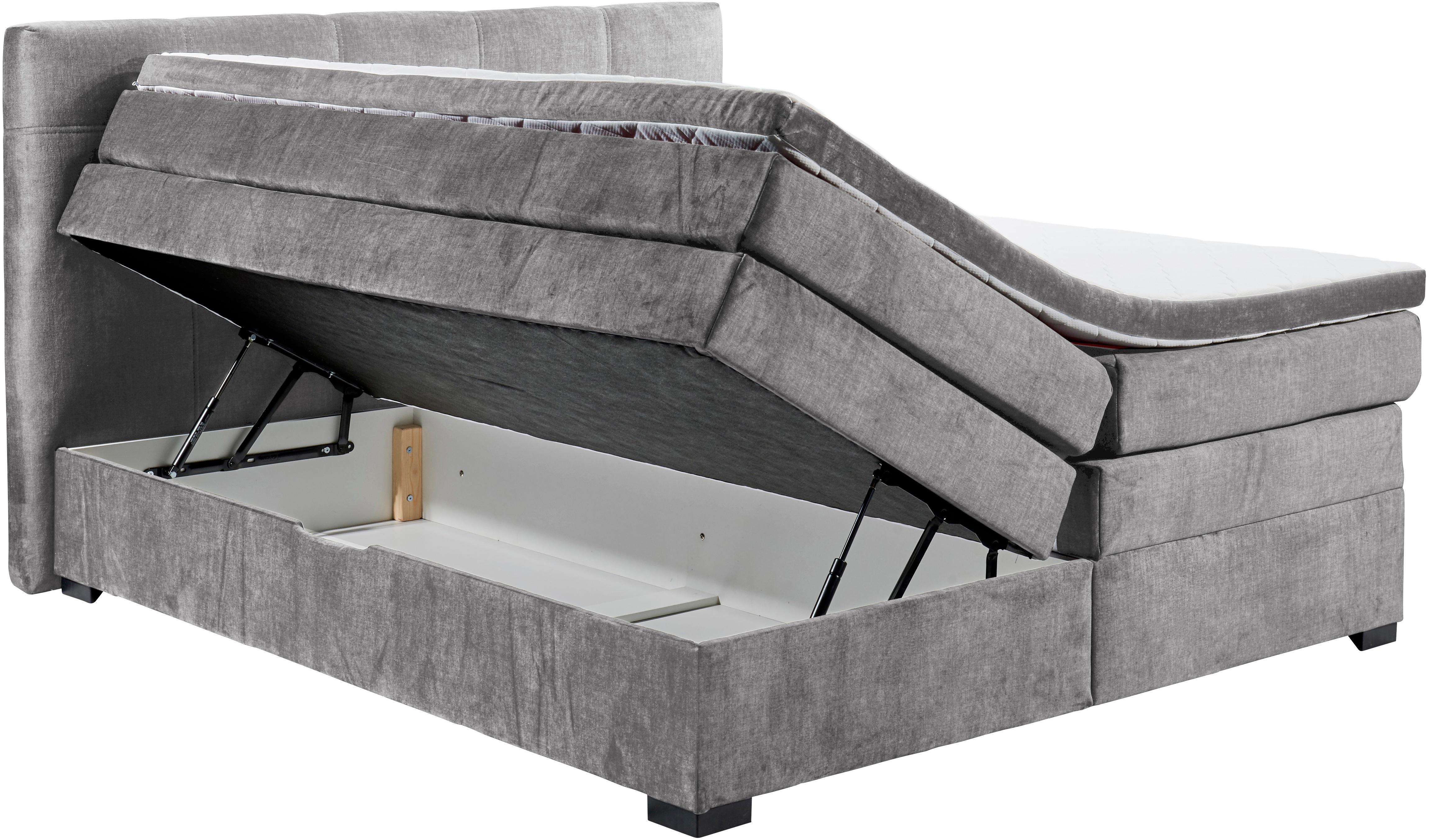 Thumbnail - ED EXCITING DESIGN Boxspringbett "Fanes mit Komforteinstiegshöhe von 73cm", erhältlich in 180x200cm, inkl. Bettkasten un...