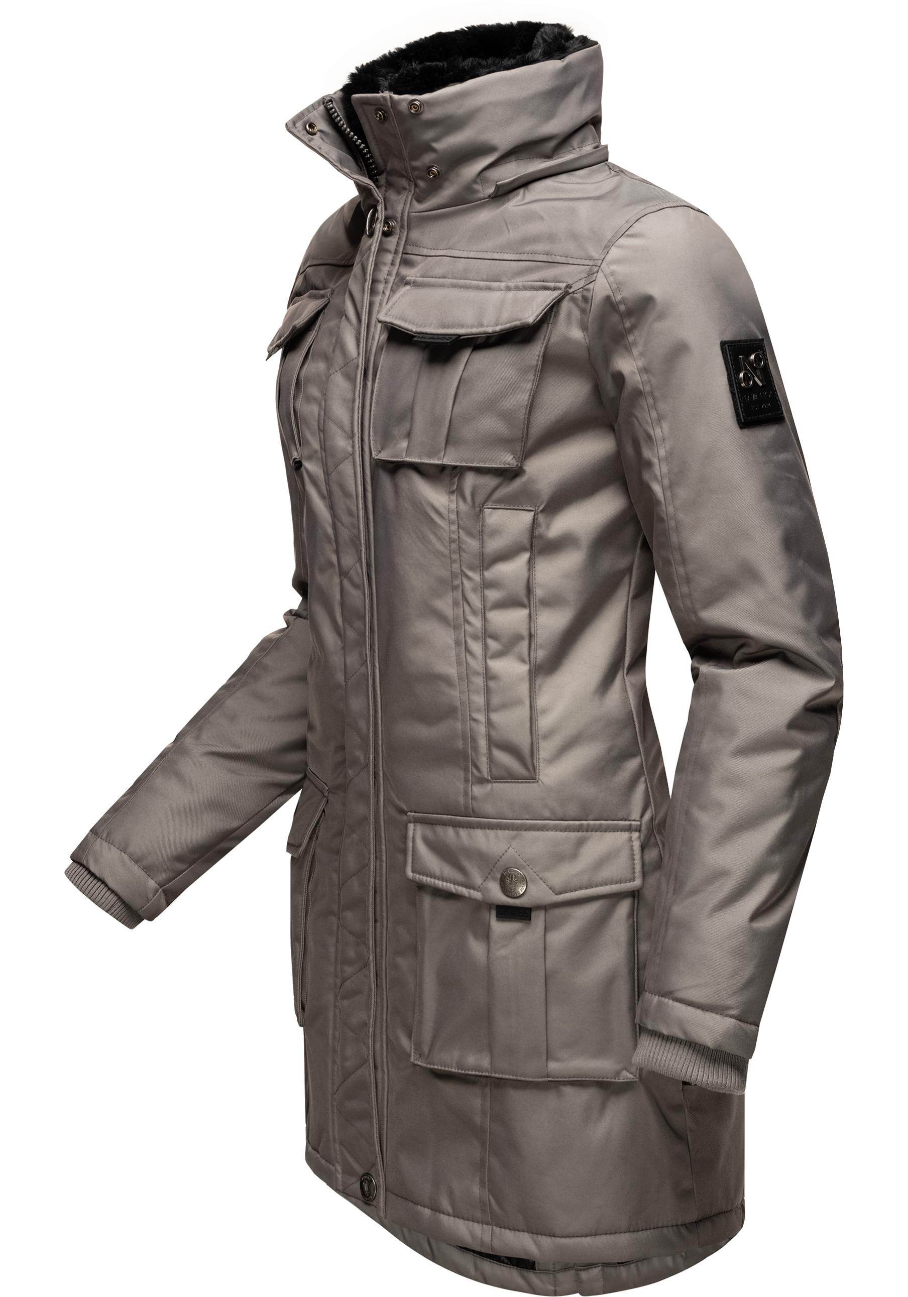 Navahoo Wintermantel »Tiniis«, Parka mit abnehmbarer Kapuze und extra Einkaufstasche