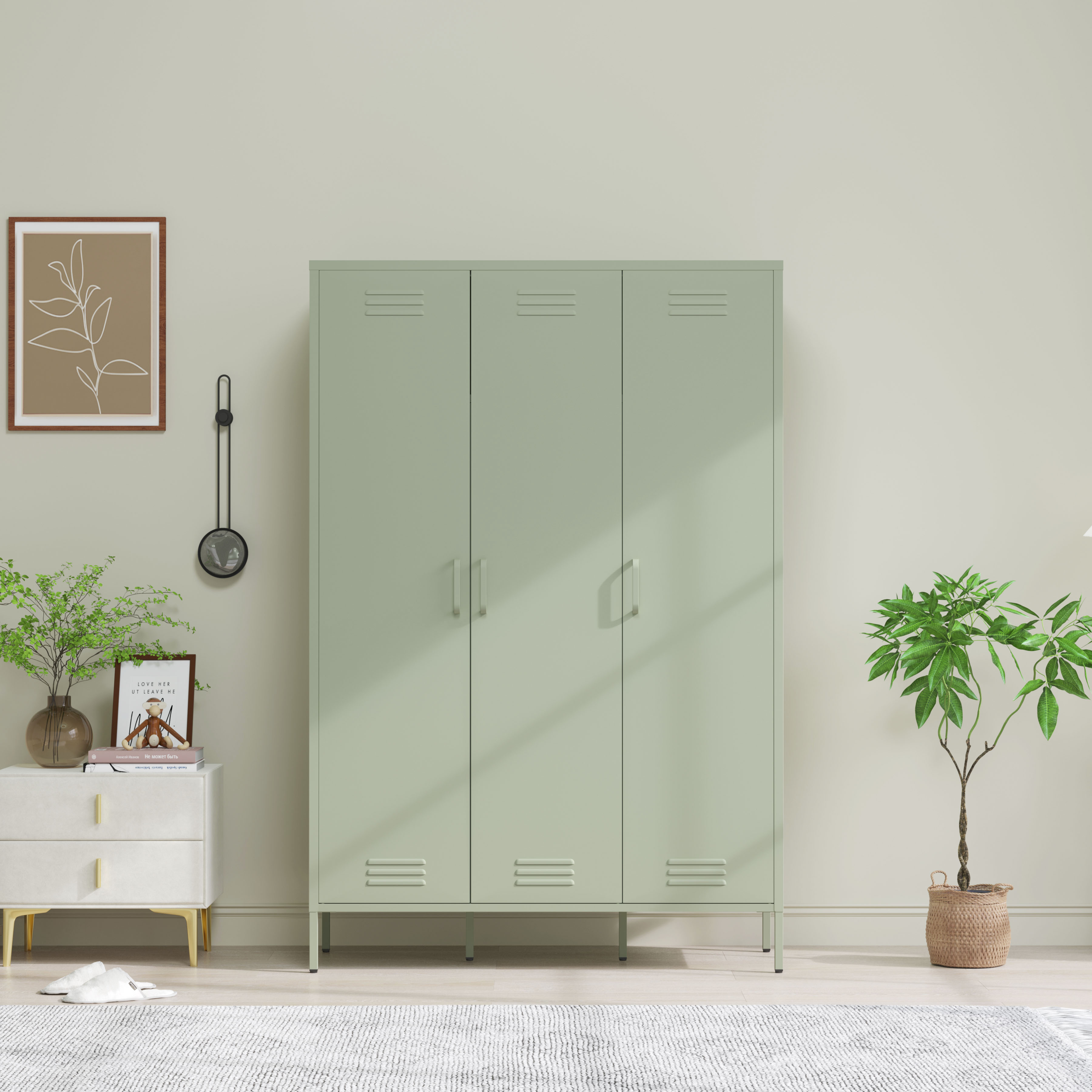 OTTO home Kleiderschrank "Siena Schrank Spind Metallschrank mit 3 Türen" Ideal für jeden Wohnraum - Trendsetter, Zeitloser Schlafzimmerschrank Garderobe Multischrank