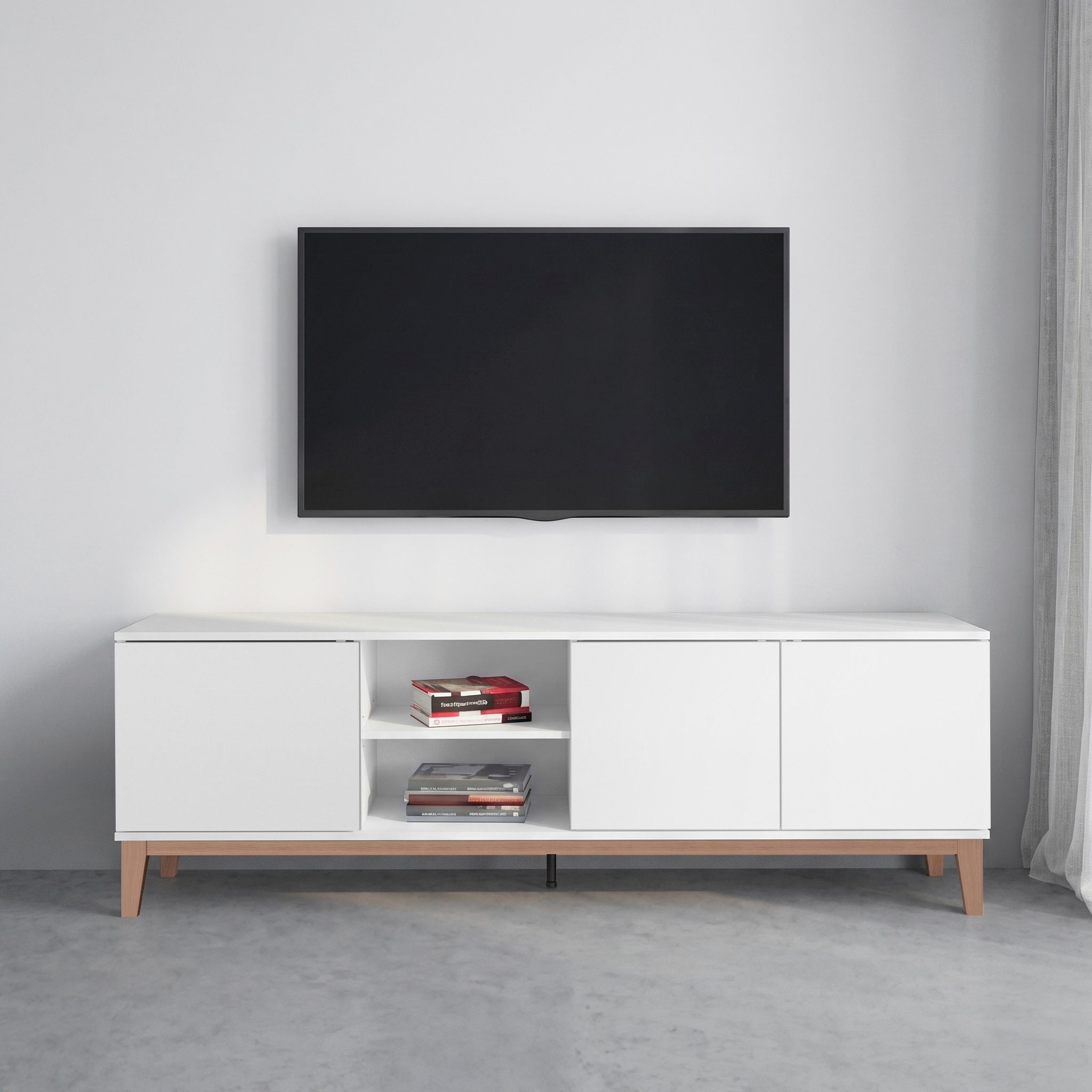 OTTO home Lowboard »Maryd« 1 Stk. tlg. Kommode, Untergestell in Holzoptik, Breite 160 cm