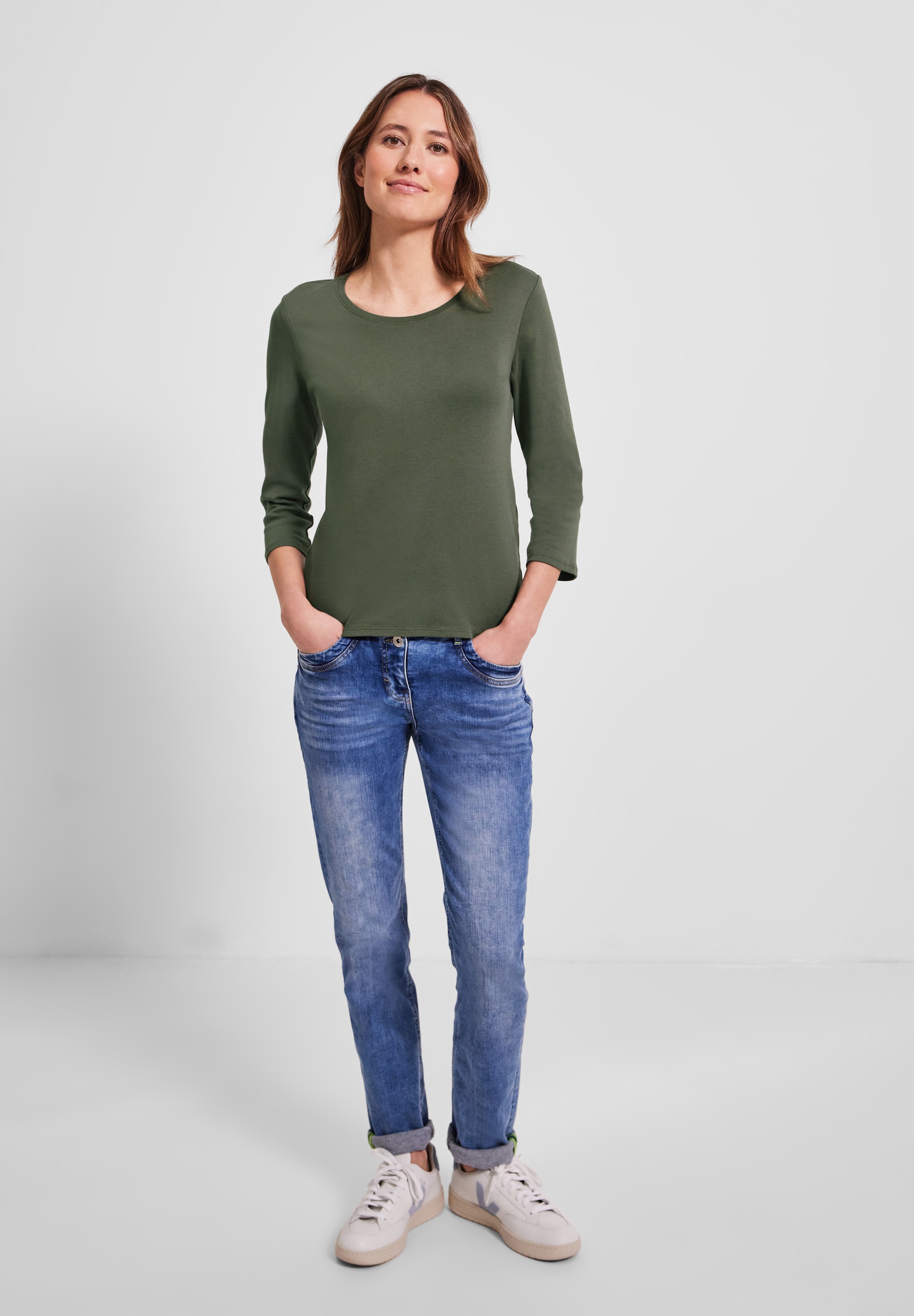 Cecil 3/4-Arm-Shirt, aus reiner Baumwolle