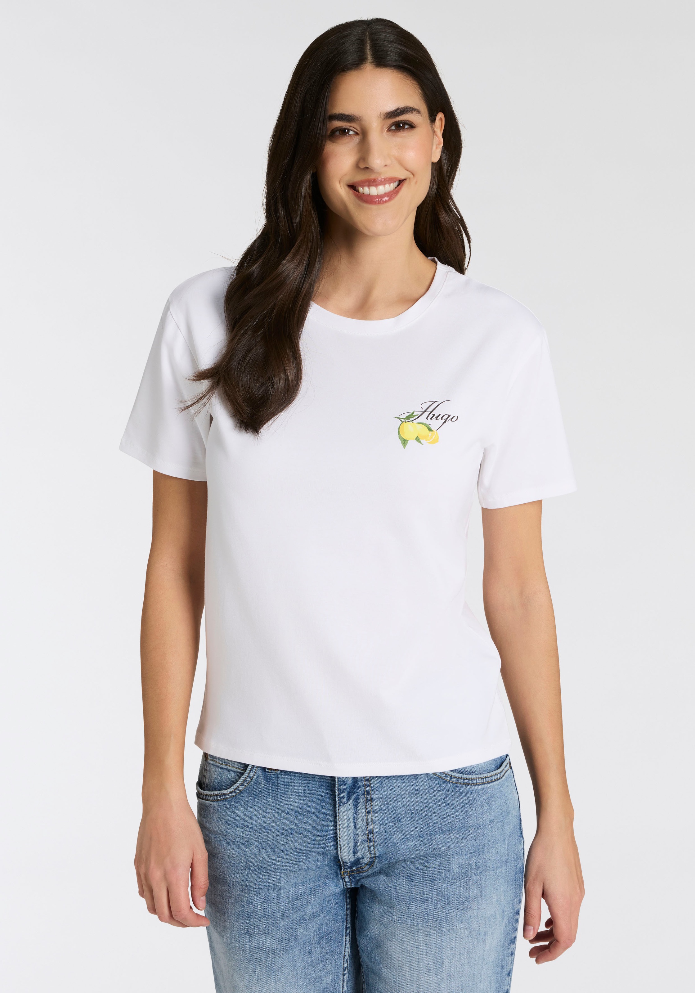 HUGO Underwear Pyjamaoberteil aus Stretch-Jersey mit Logo-Artwork, Rundhals günstig online kaufen