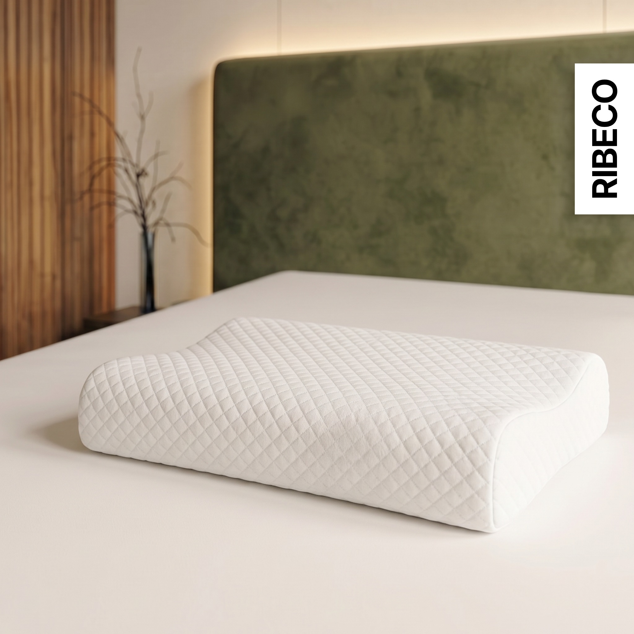 RIBECO Nackenstützkissen "Claas 30x60 cm, individuell höhenverstellbar" Füllung: 100% Polyurethan 1 Stk. tlg. Rückenschläfer & Seitenschläfer geeignet, waschbarer Bezug bis 60 C