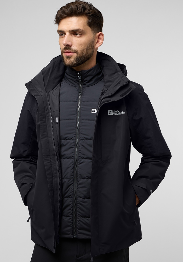 Jack Wolfskin 3-in-1-Funktionsjacke »ROMBERG 3IN1 JKT M«, mit Kapuze