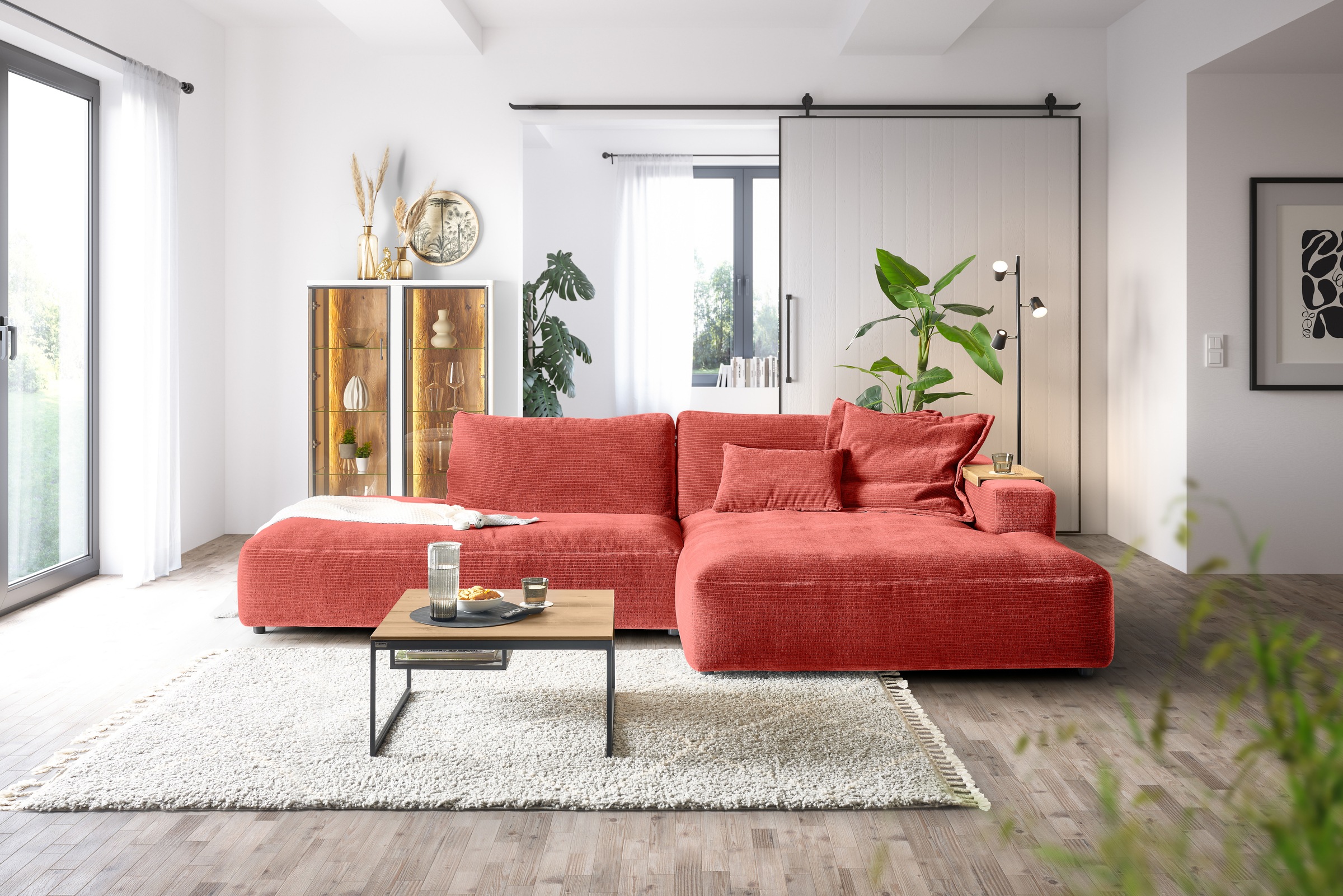 Musterring Ecksofa "Lucia modern und bequem, Breite 330cm, L-Form" verschiedene Farben, großer Longchair mit Armlehne, B330 x T190 cm