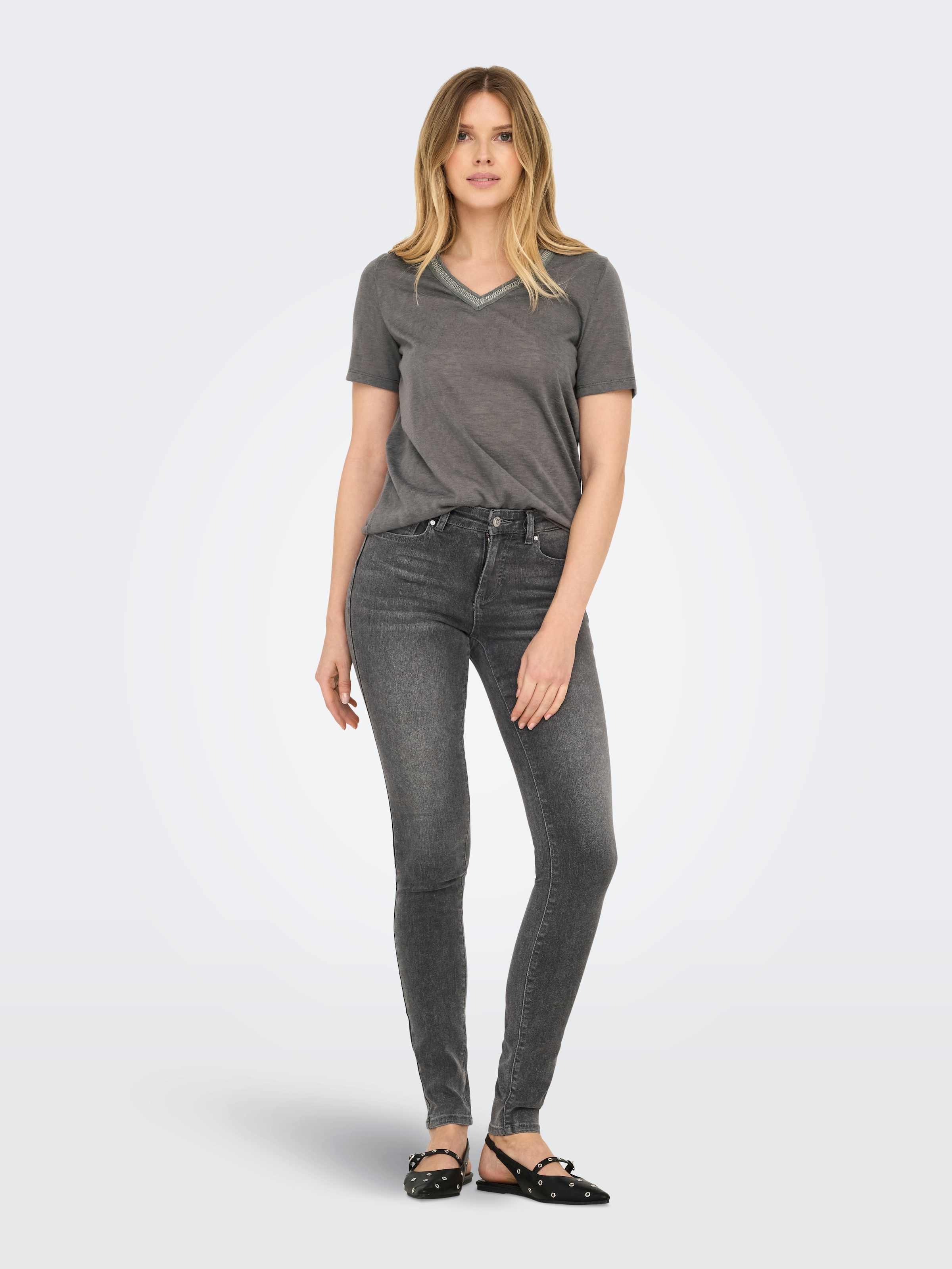 ONLY Skinny-fit-Jeans »ONLRINA MID WAIST PUSH UP SK BOX DNM«