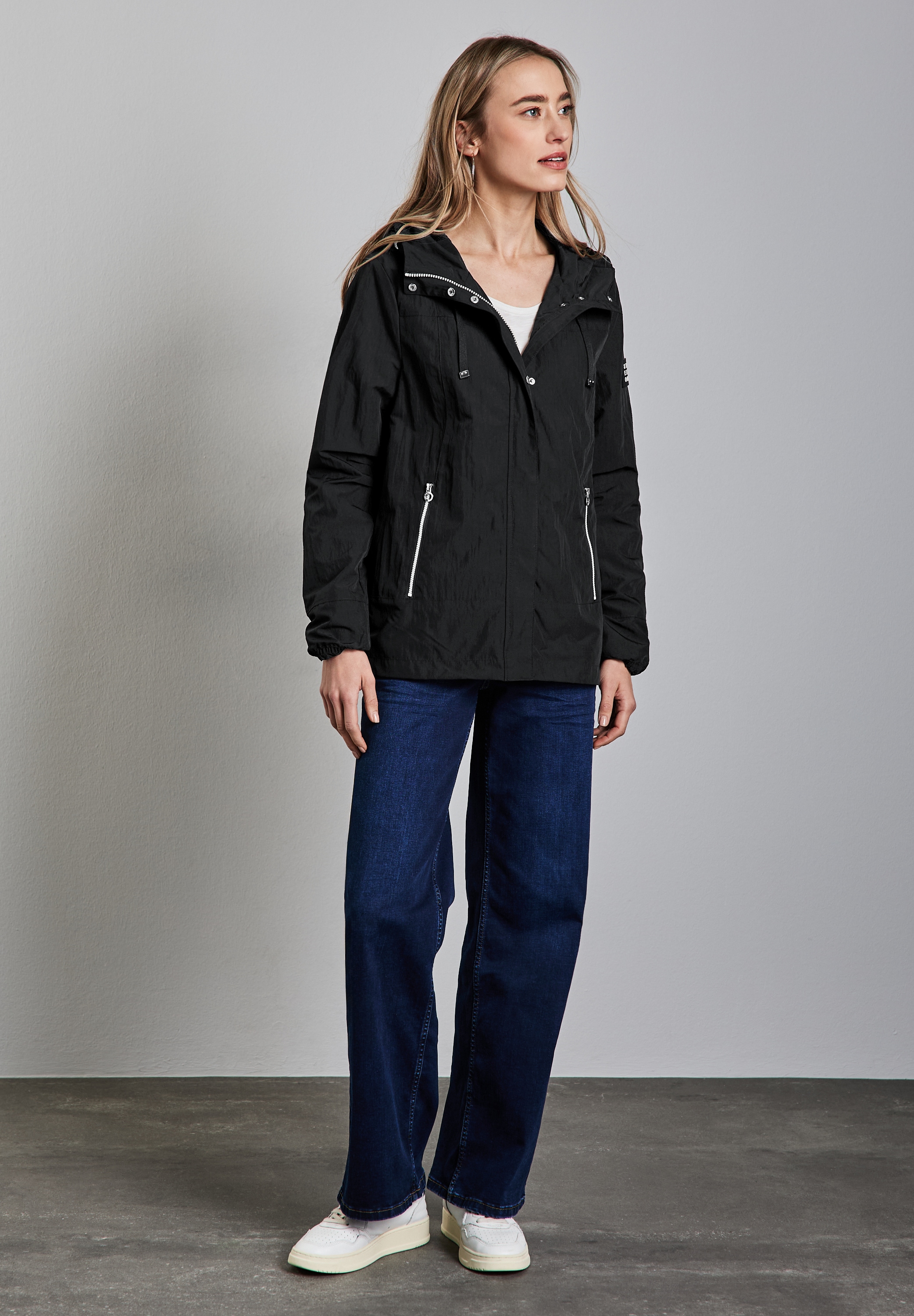 STREET ONE Kurzjacke, mit Kapuze, mit Kapuze mit Tunnelzugband