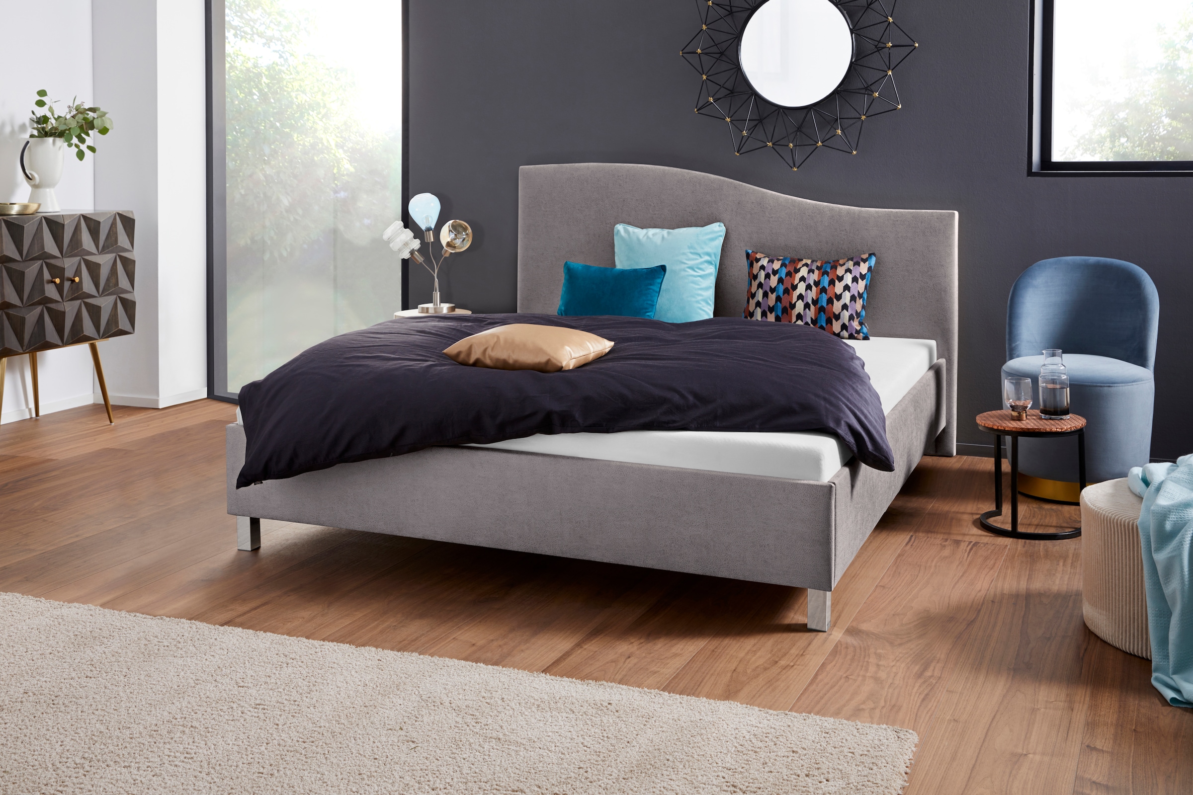 WESTFAL Polsterbett Grau 160x200cm 4