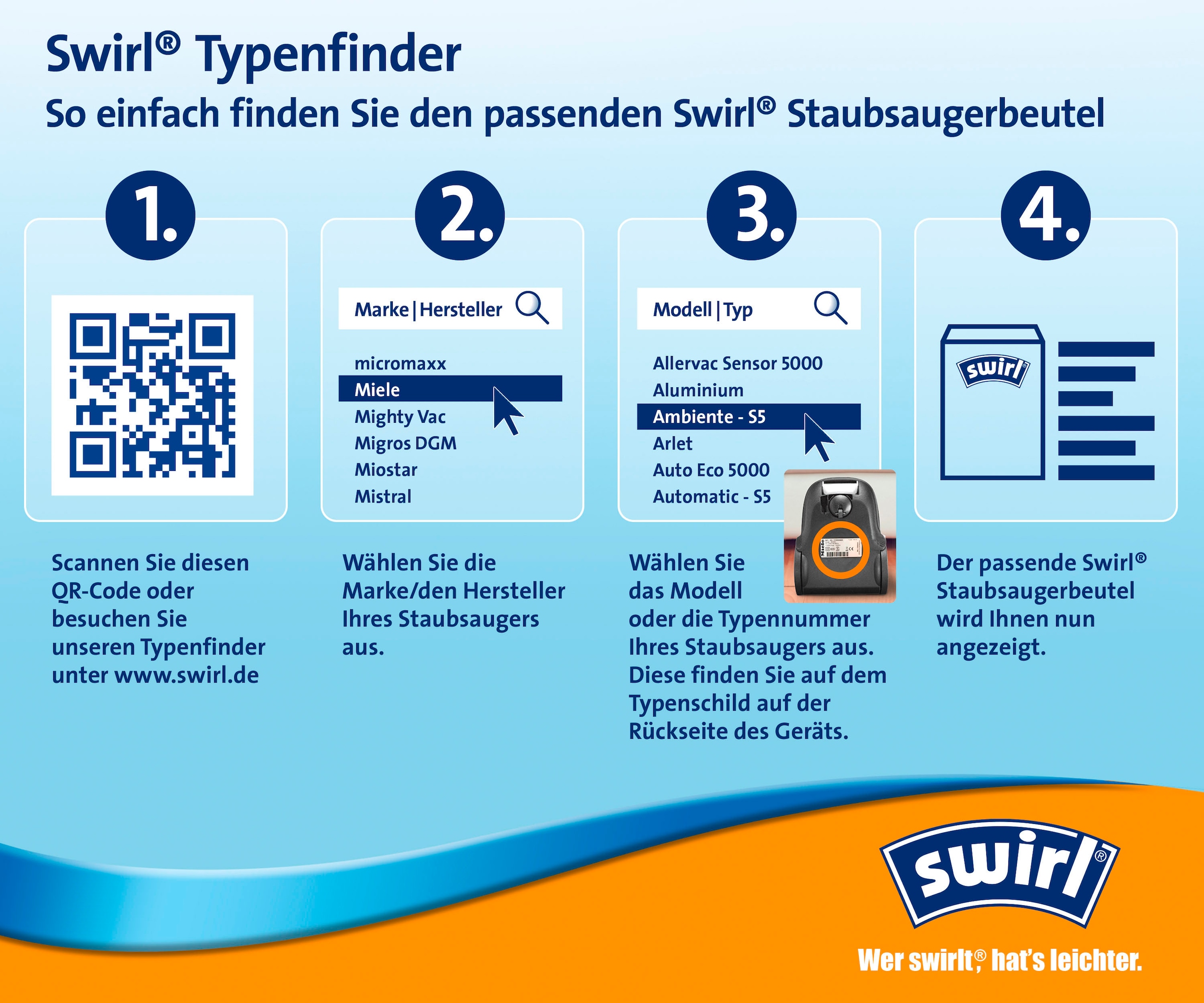 Swirl Staubsaugerbeutel »KÄ 3®«, (Packung, 3 St.), Staubsaugerbeutel für  Kärcher & Shop-Vac Nass- und Trockensauger | BAUR