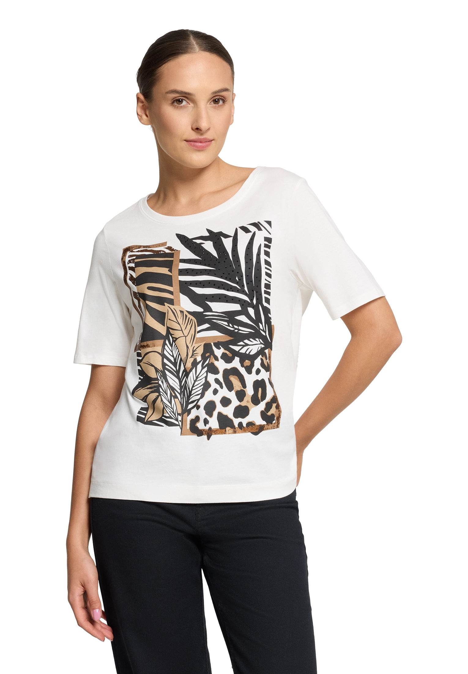 Betty Barclay Kurzarmshirt "Damen Basic Shirt mit Placement" 1 Stk. tlg. Dr günstig online kaufen