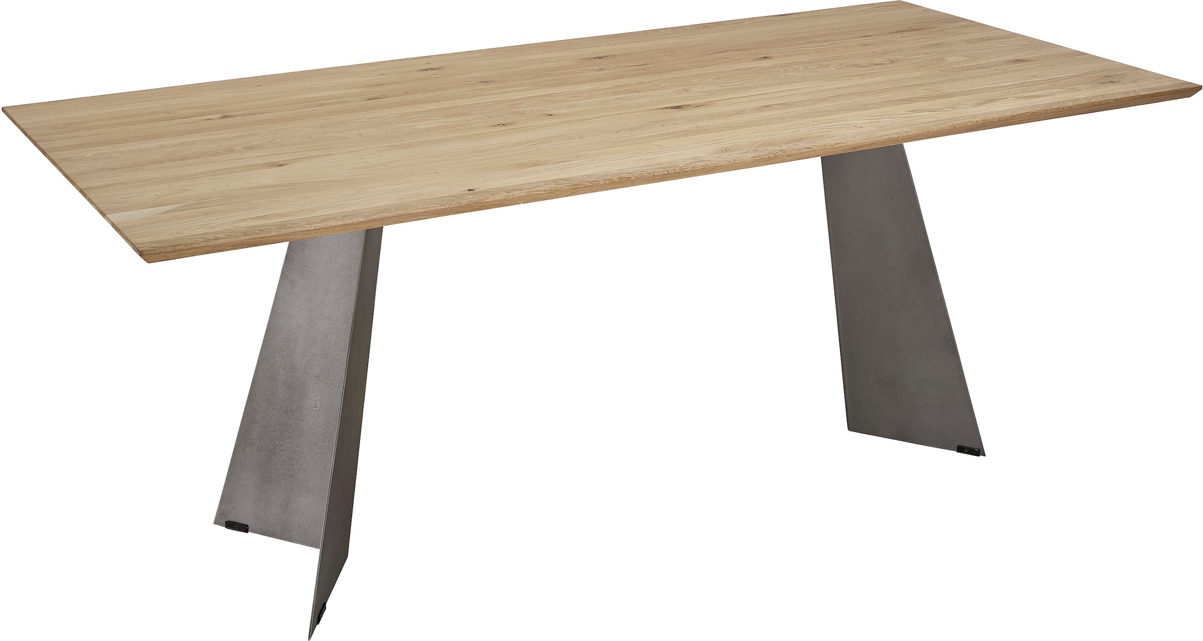 K+W Komfort & Wohnen "5252" Wildeiche natur oder bianco, Untergestell in Metall, 3 Breiten wählbar