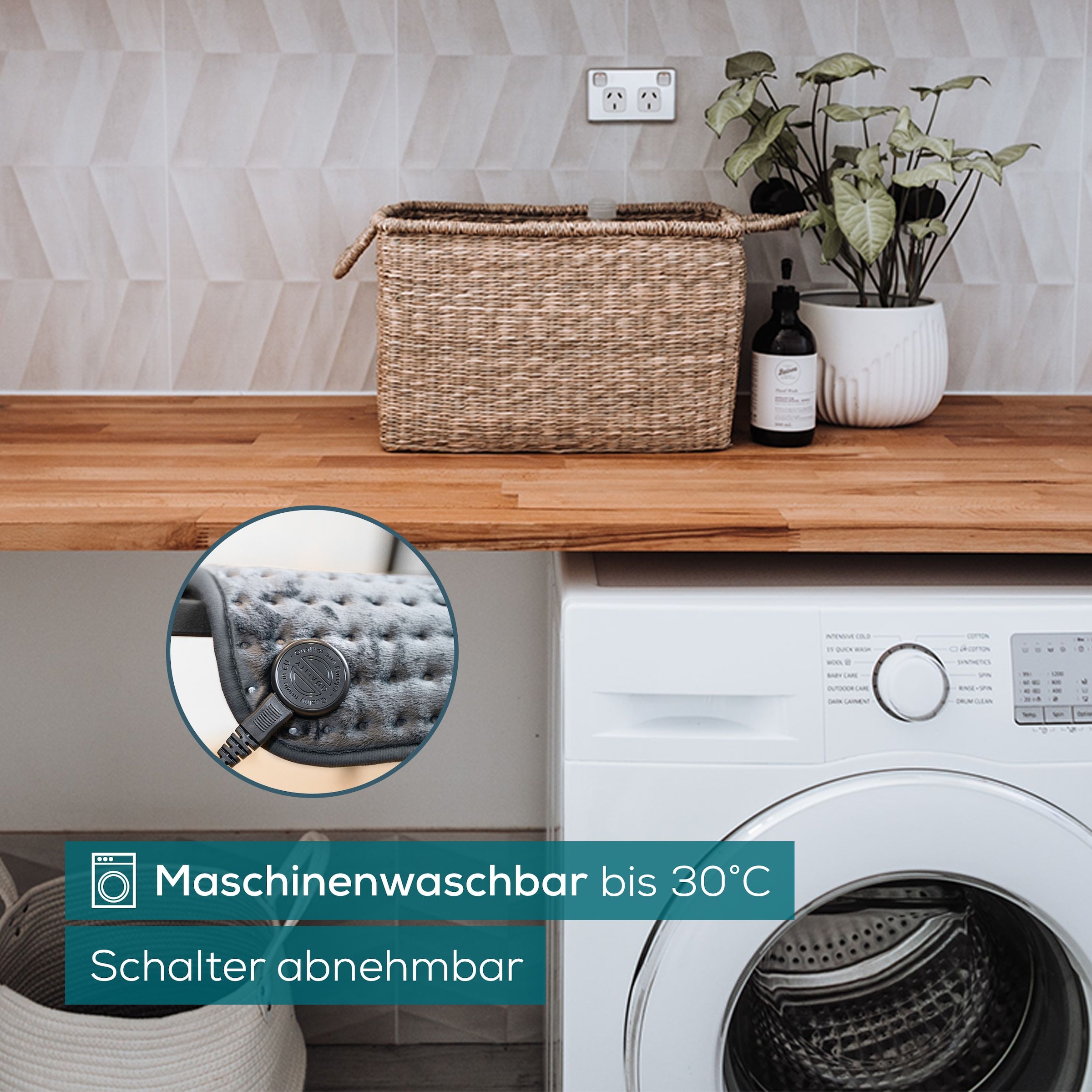 BEURER Heizkissen »HK 123 XXL, extra großes Format mit 60 x 30 cm für großflächige Wärme«, 3 Temperaturstufen, maschinenwaschbar, Sicherheitsabschaltung