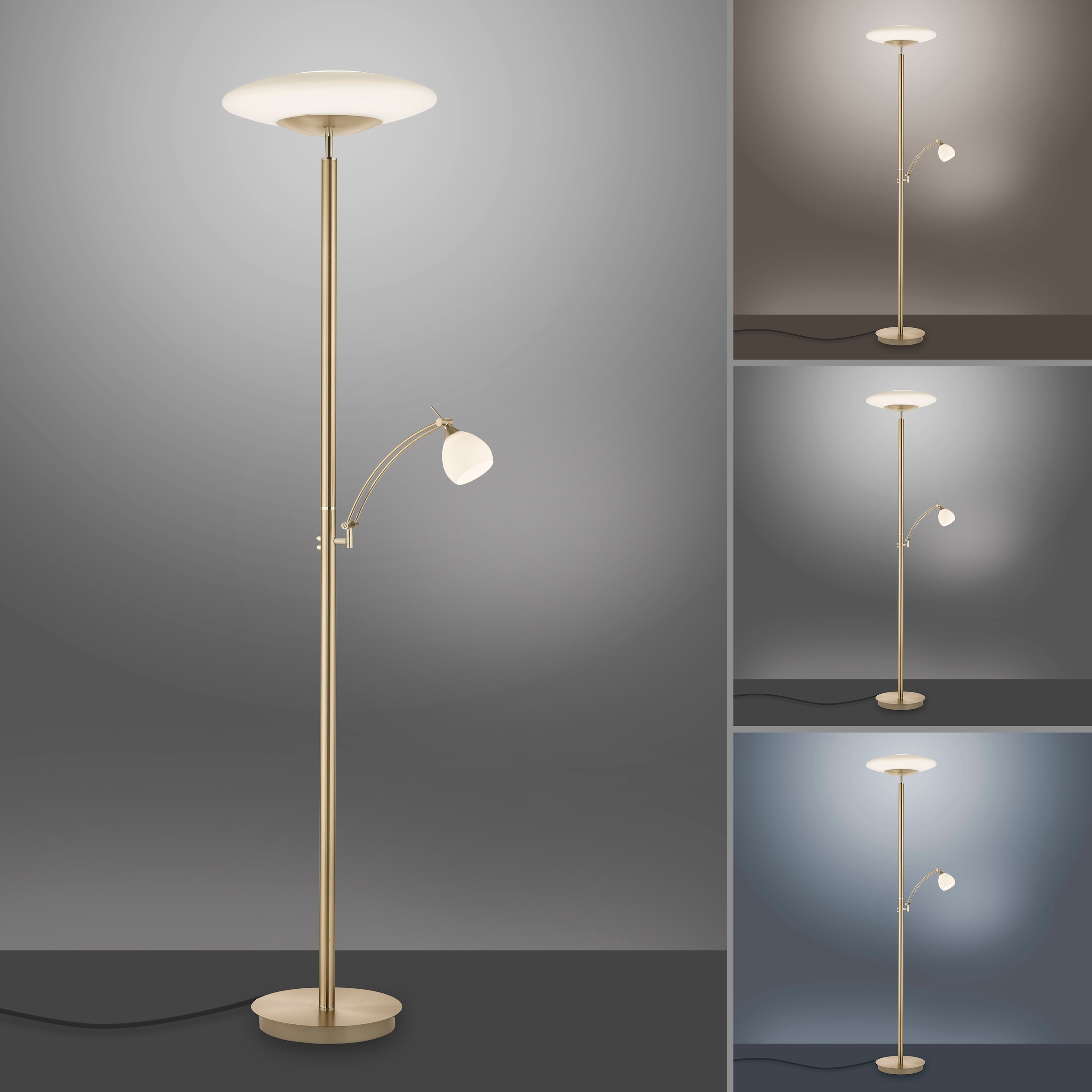 Paul Neuhaus Stehlampe »TROJA«, 2 flammig-flammig, LED, CCT - tunable white, dimmbar über Tastdimmer, Memory