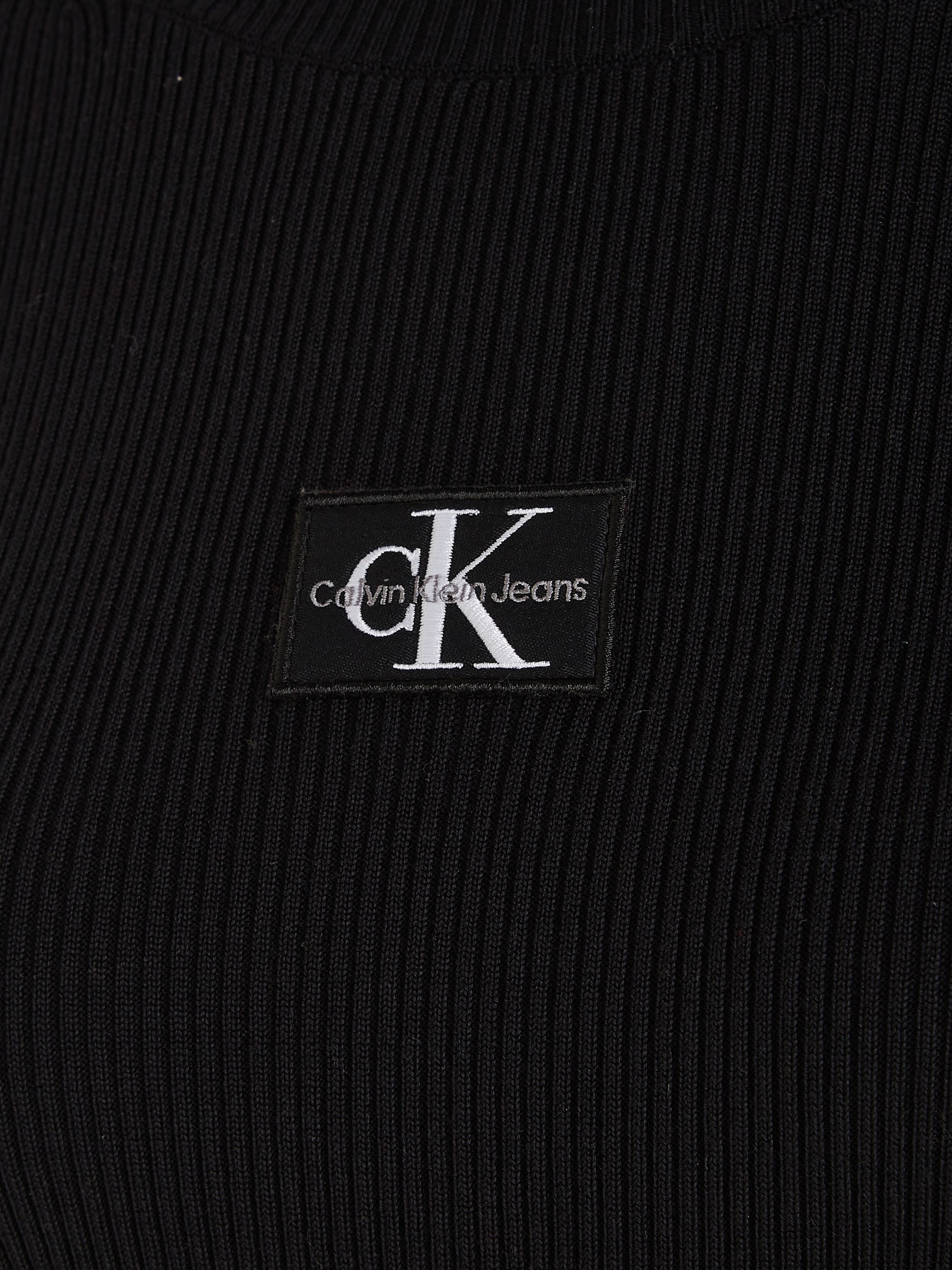 Calvin Klein Jeans Strickkleid »BADGE ROLL SWEATER DRESS« BAUR bestellen NECK | online