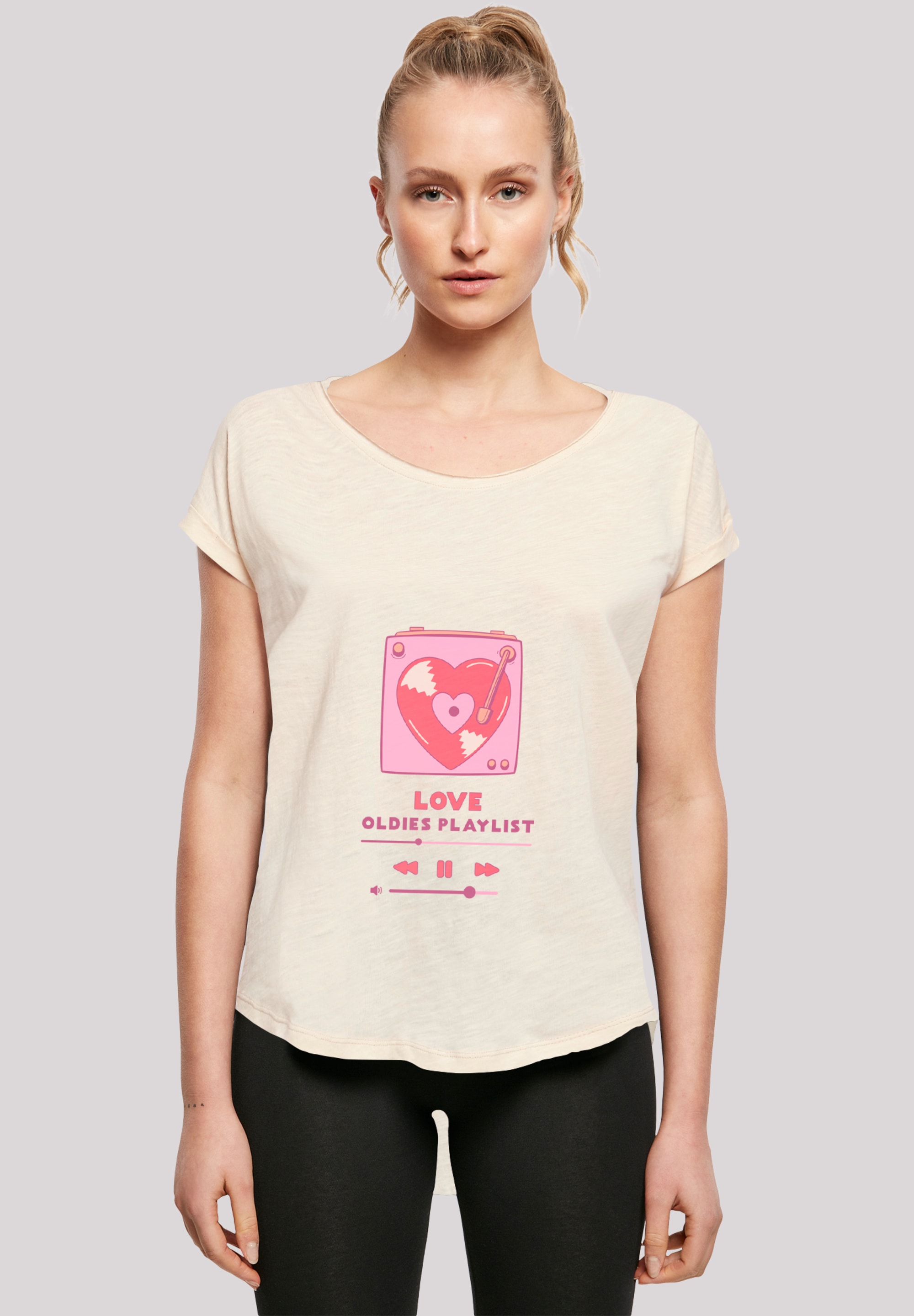 F4NT4STIC T-Shirt "Love Oldies Playlist Valentinstag", Premium Qualität günstig online kaufen