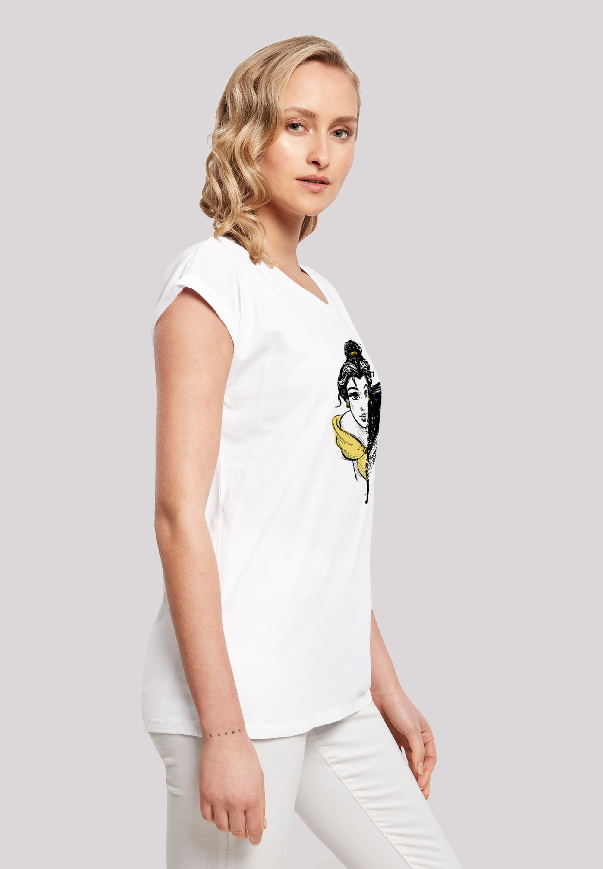 F4NT4STIC T-Shirt »Belle Sketch«, Damen,Premium Merch,Regular-Fit,Kurze Ärmel,Bedruckt
