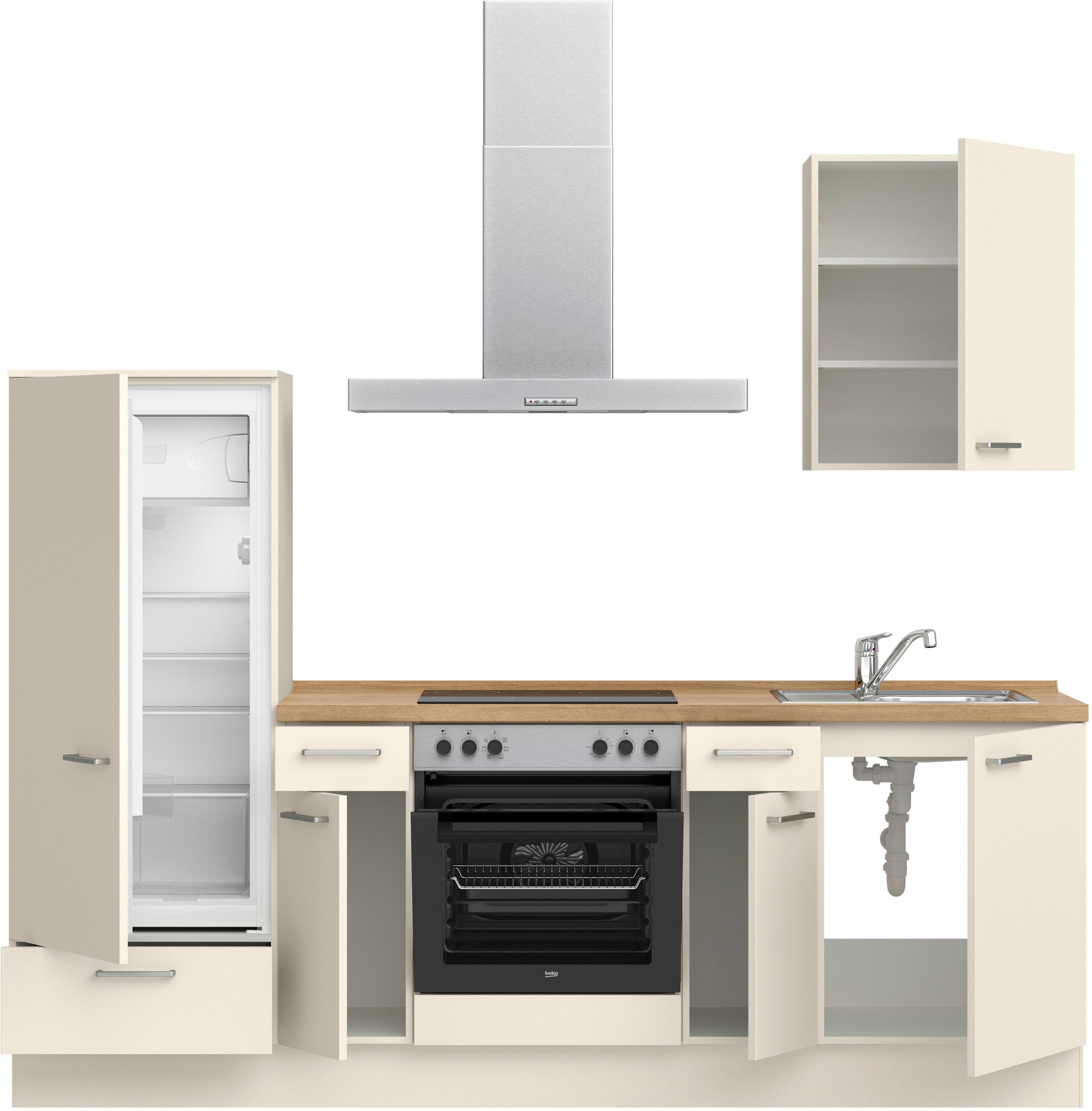 nobilia® Küchenzeile »"Touch I"«, vormontiert, Ausrichtung wählbar, Breite 240 cm, wahlw. mit E-Geräten