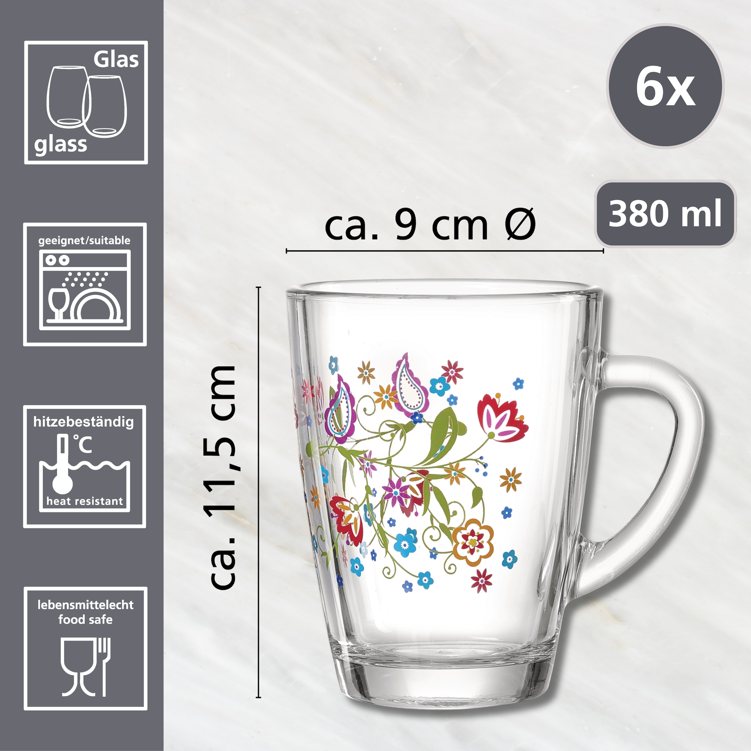 Ritzenhoff & Breker Teeglas »Shanti« hitzebeständig, je 380 ml