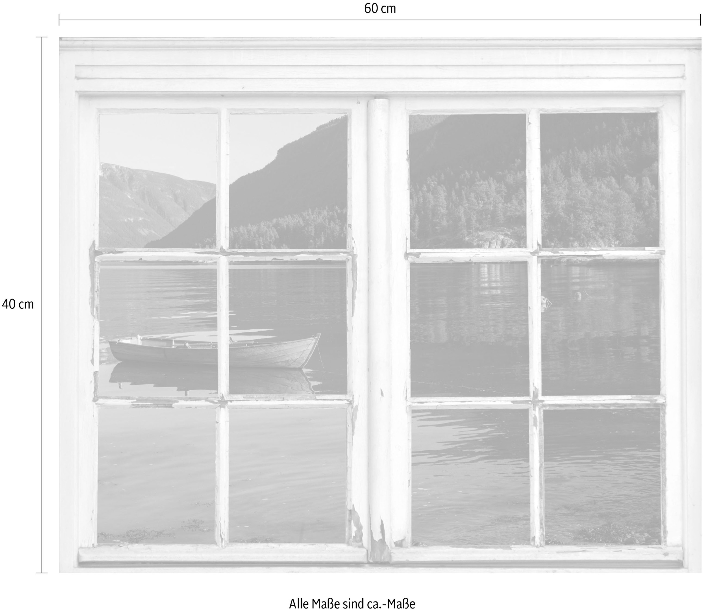 queence Wandsticker »Boot auf See«, Wandsticker, Wandbild, selbstklebend, 3D, Fenster