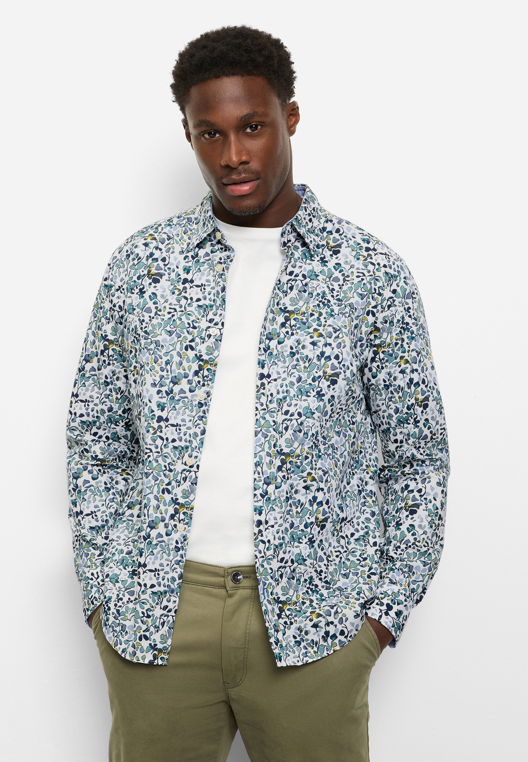 Chemise Manches Longues Homme OLYMP Rayé Blanc XXL 4