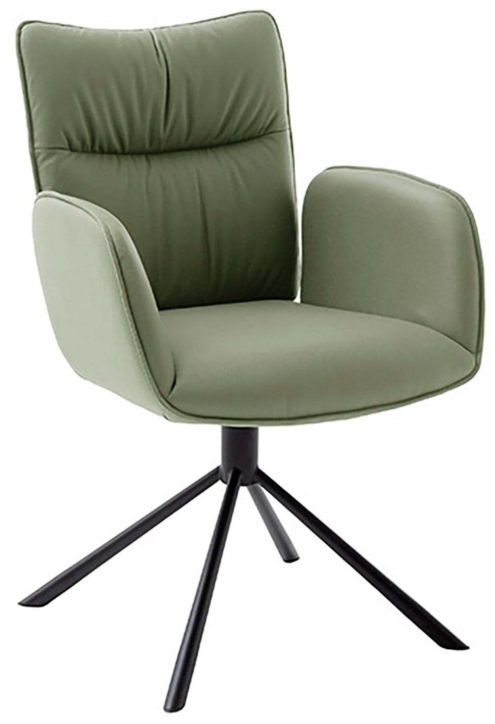 MCA furniture 4-Fußstuhl »MARIN Esszimmerstuhl (2er Set) - Stuhl«, (Set), 2 St., Microfaser, 360° drehbar, Metall schwarz, beweglichen Rücken, belastbar 120 kg