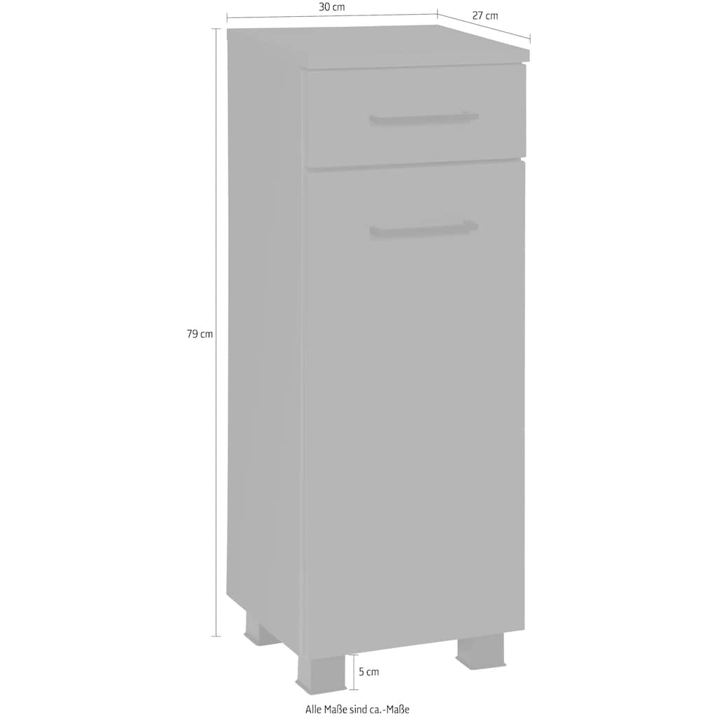 HELD MÖBEL Unterschrank »Trento, verschiedene Ausführungen und Farben«, Badmöbel, Breite 30 cm, mit 1 Tür und 1 Schubkasten