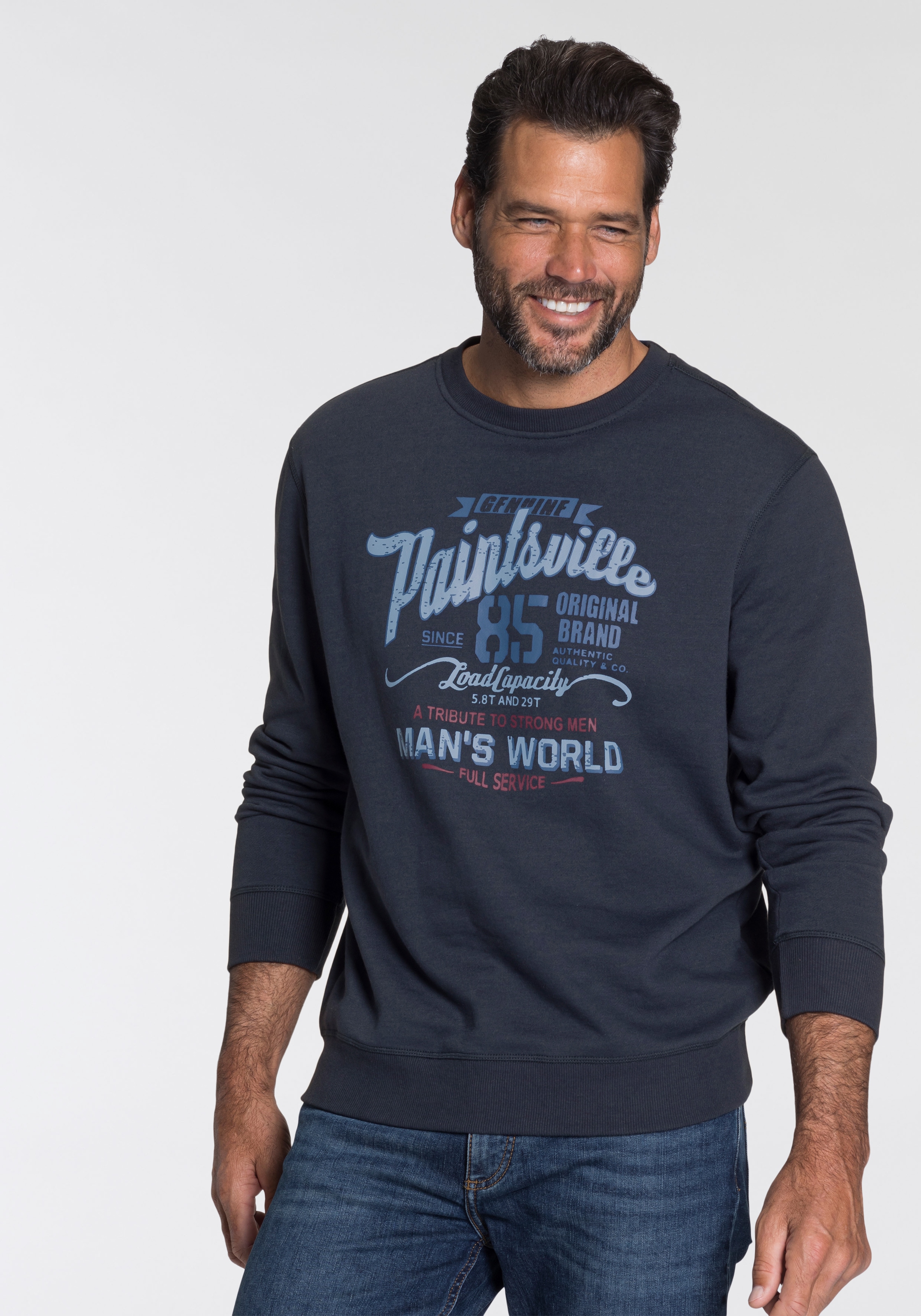 Man's World Sweatshirt, mit Brustprint