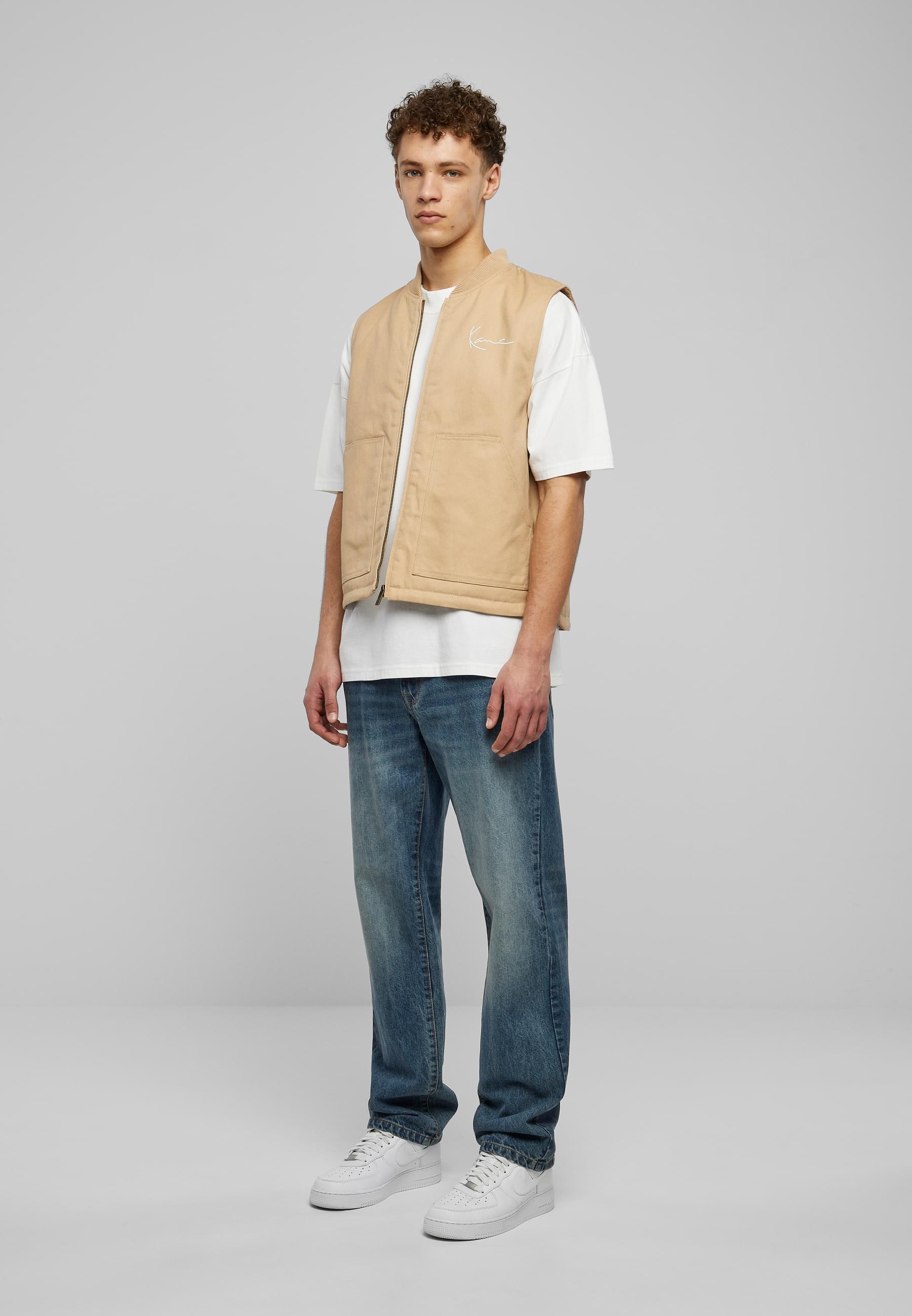 Karl Kani Steppweste »Karl Kani Herren KM231-044-1 KK Chest Signature Vest sand«, (1 tlg.)