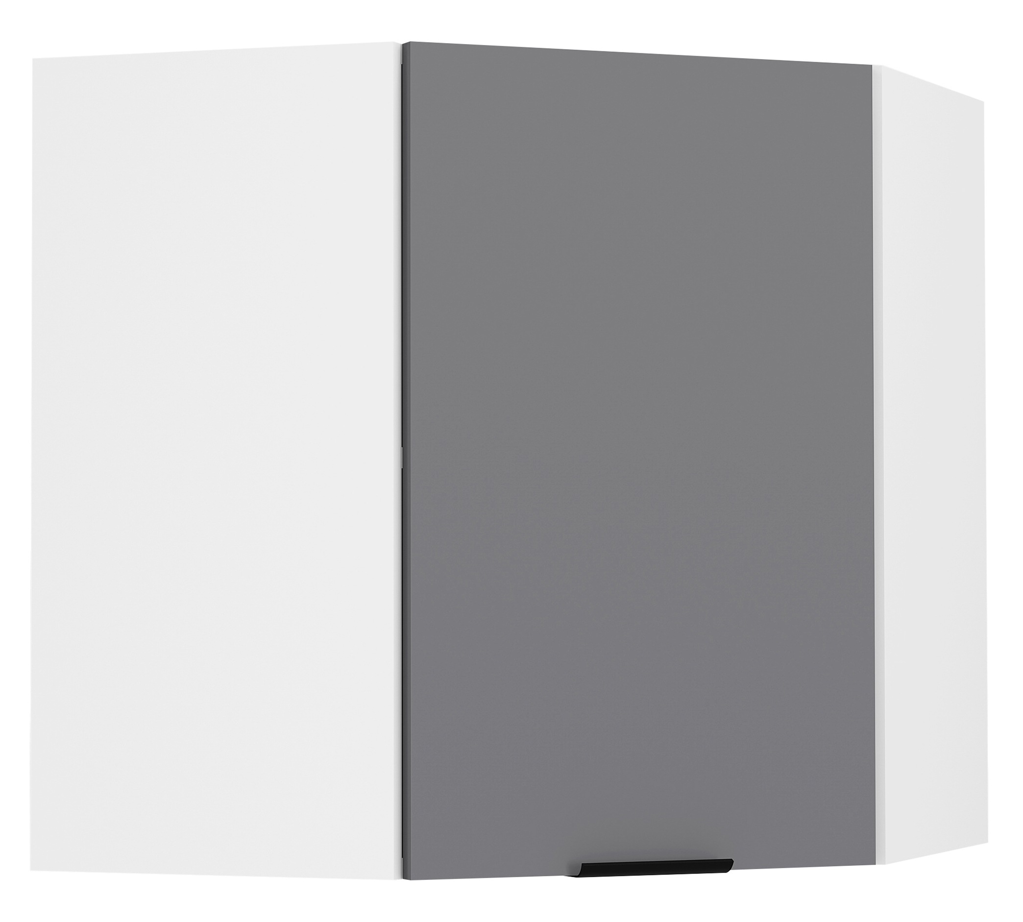 Hängeschrank VCM, B:57cm T:57cmweiß, anthrazit, Obermaterial: 100% Holz Wood., Küche, Schränke, "Eckschrank Küchenschrank Hängeschrank Küche Fasola"