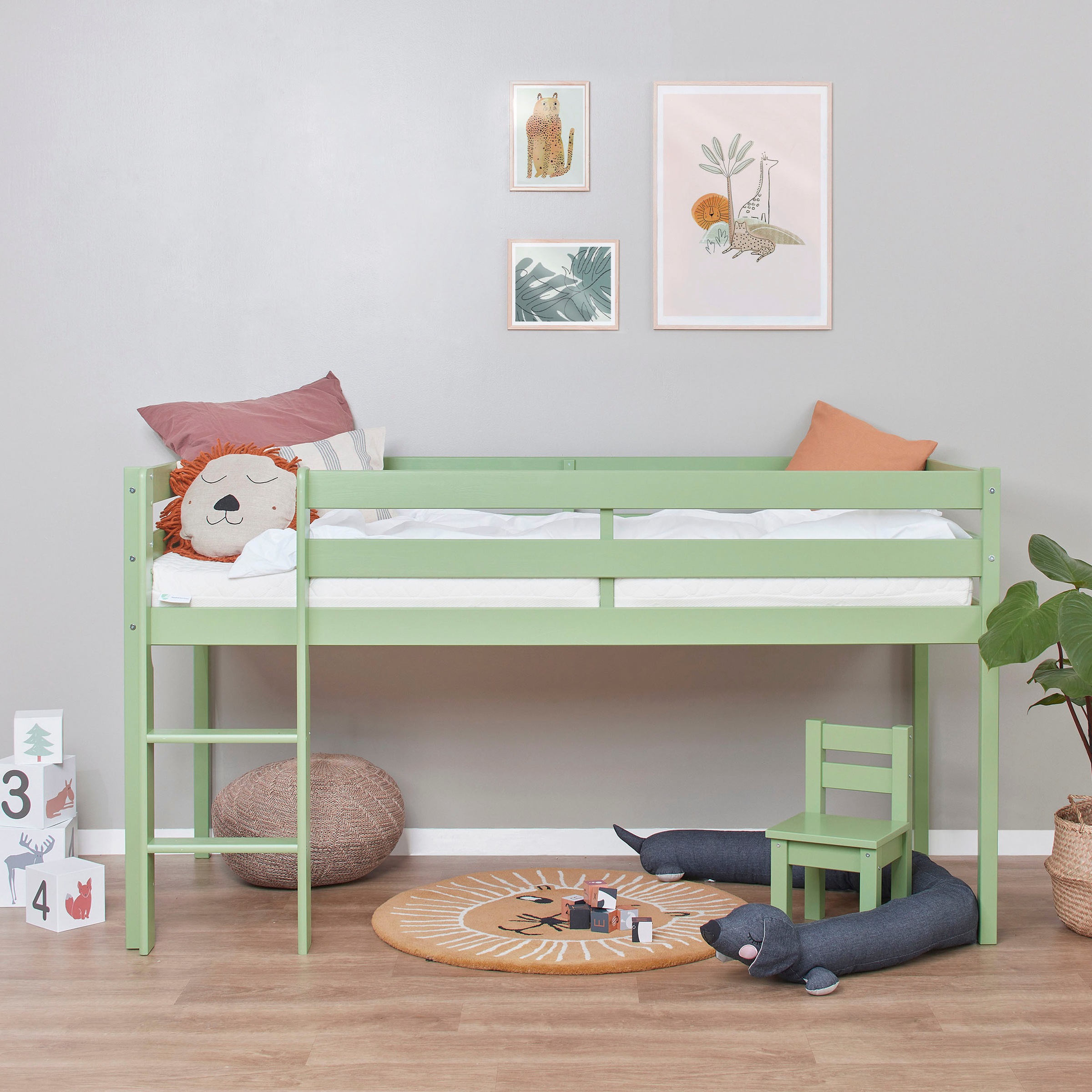 Hoppekids Spielbett »ECO COMFORT, Hochbett, in 2 Einzelbetten teilbar«, Höhe 72cm, Farbe & Größe & Matratze