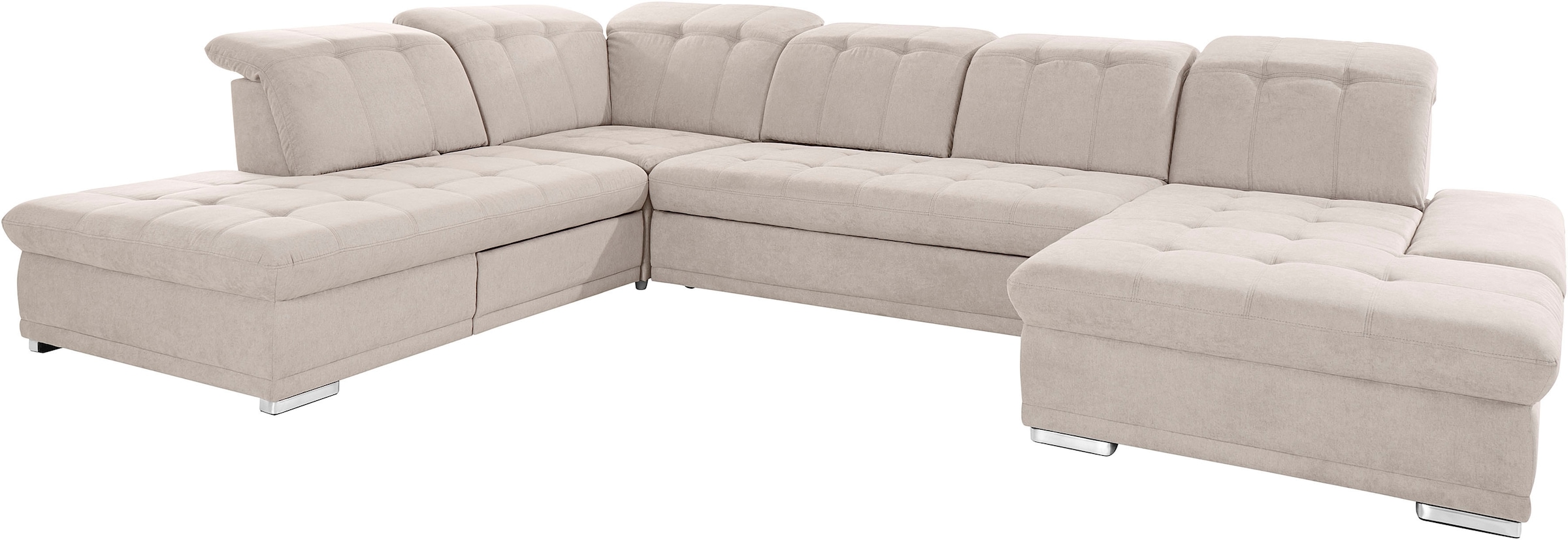 COTTA Wohnlandschaft »Holiday U-Form mit Sitztiefen-, Armteil- und Kopfteilverstellung« wahlweise mit Bettfunktion & Bettkasten