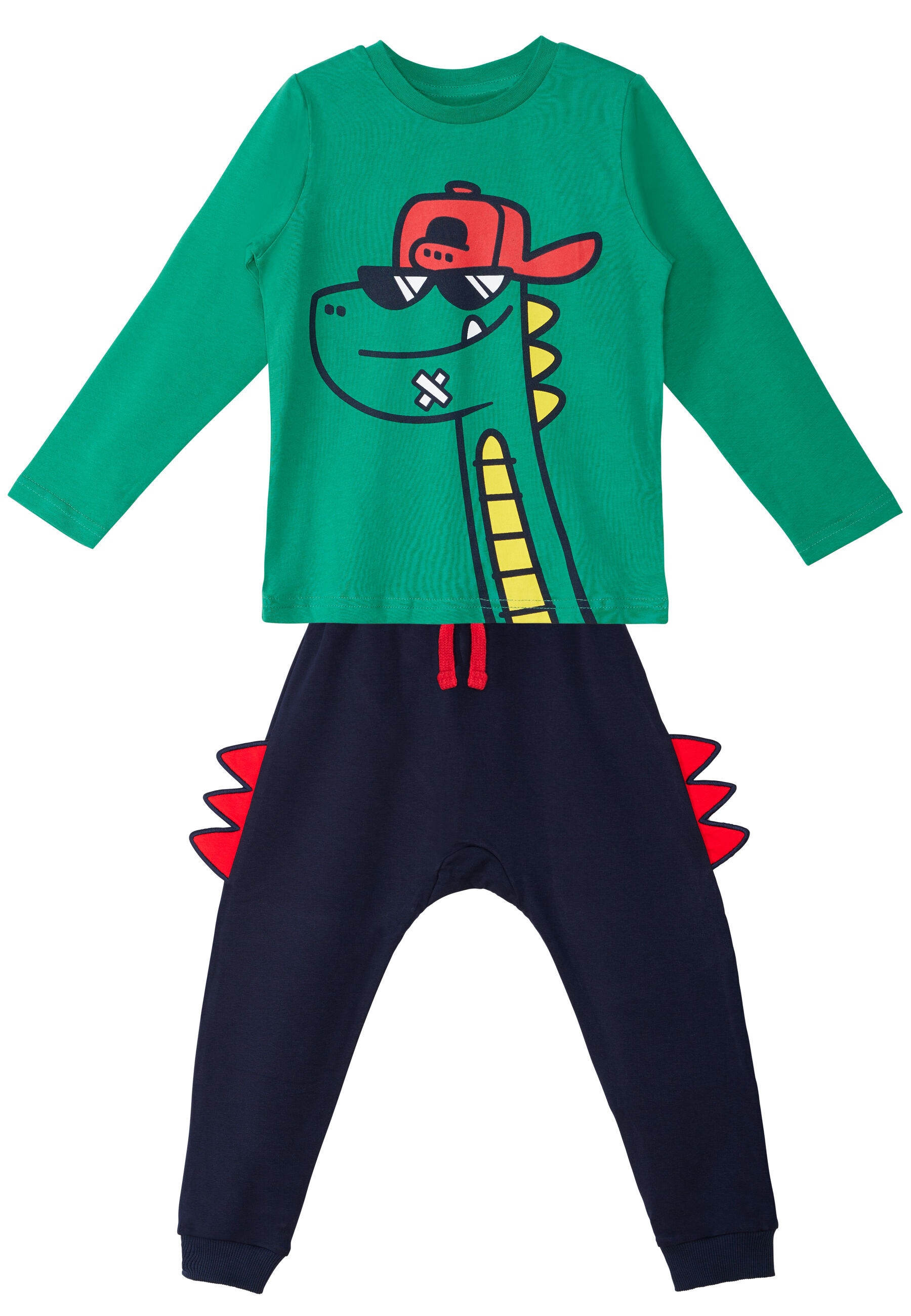 Denokids Hausanzug »Dinosaur Spikes«, (2 tlg.), für Dinosaurier-Liebhaber