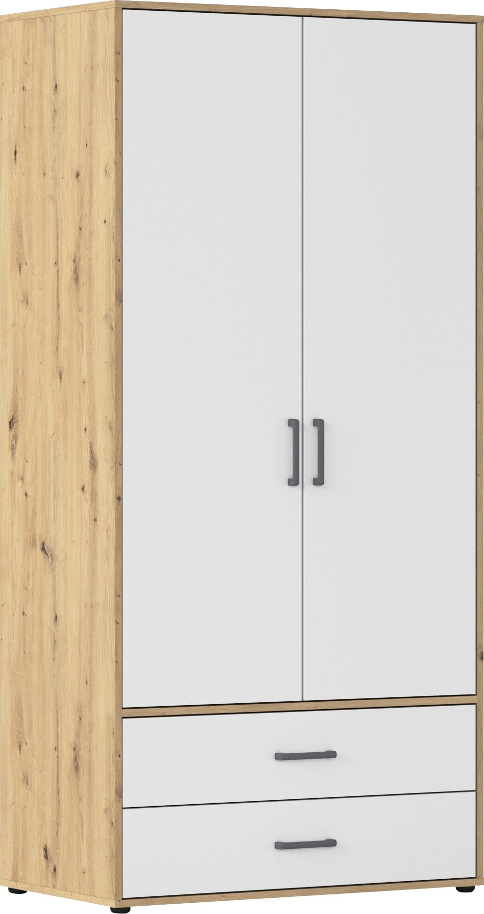 rauch Drehtürenschrank "Kleiderschrank Schrank Garderobe Wäscheschrank VOYAGER" in 3 verschiedenen Ausstattungen BASIC/CLASSIC/PREMIUM, mit 2 modernen Griffvarianten, mit Außenschubladen MADE IN GERMANY