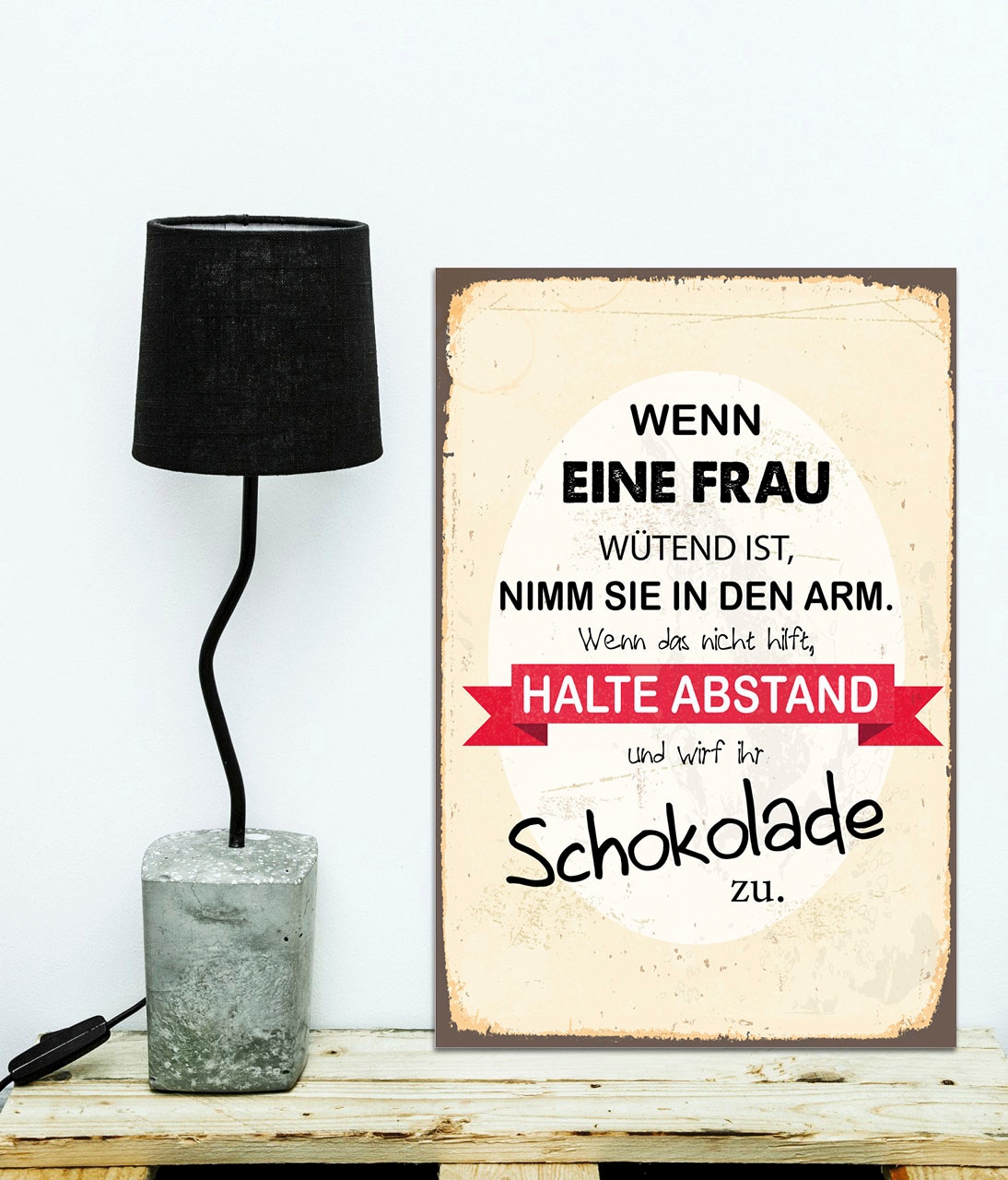 queence Metallbild »Schokolade«, Schriftzüge-Schriftzug-Sprüche-Sprüche & Texte-Essen, (1 St.), Stahlschild, Blechschild, Sprüche, Texte, witzig, Schokolade