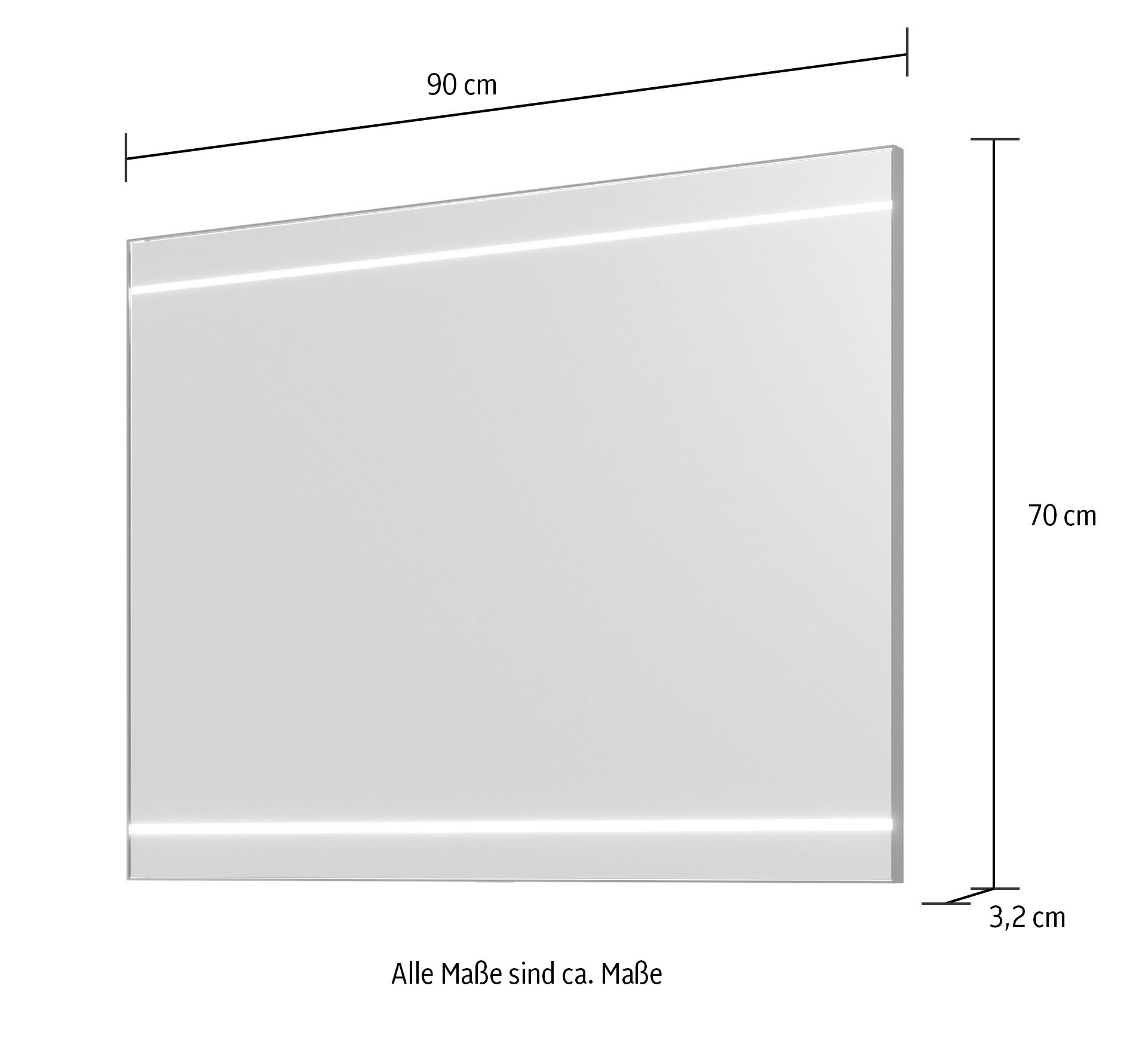 Saphir Badmöbel-Set »Balto 2-teilig Mineralmarmor-Waschtisch mit LED-Spiegel, Waschplatz«, (2 St.), 92 cm breit, mit 2 Schubladen, Badschrank inkl. Schubladendämpfer