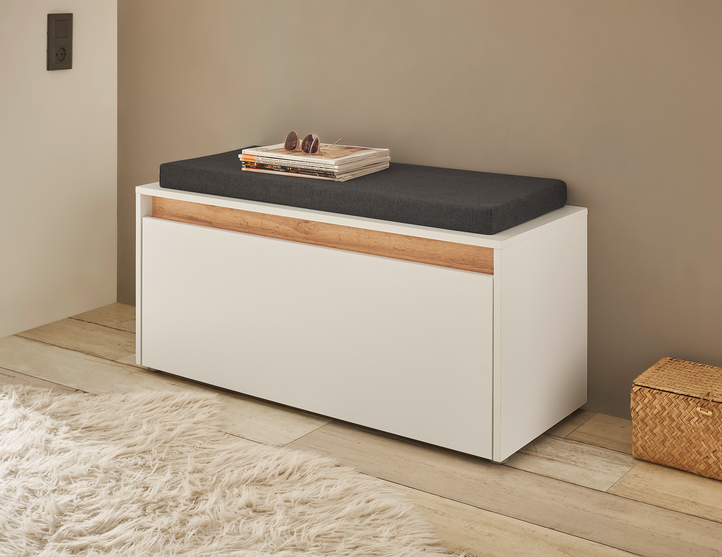 Home affaire Polsterbank "GiRON/CiTY, Garderobenbank mit Klappe, Sitzbank i günstig online kaufen