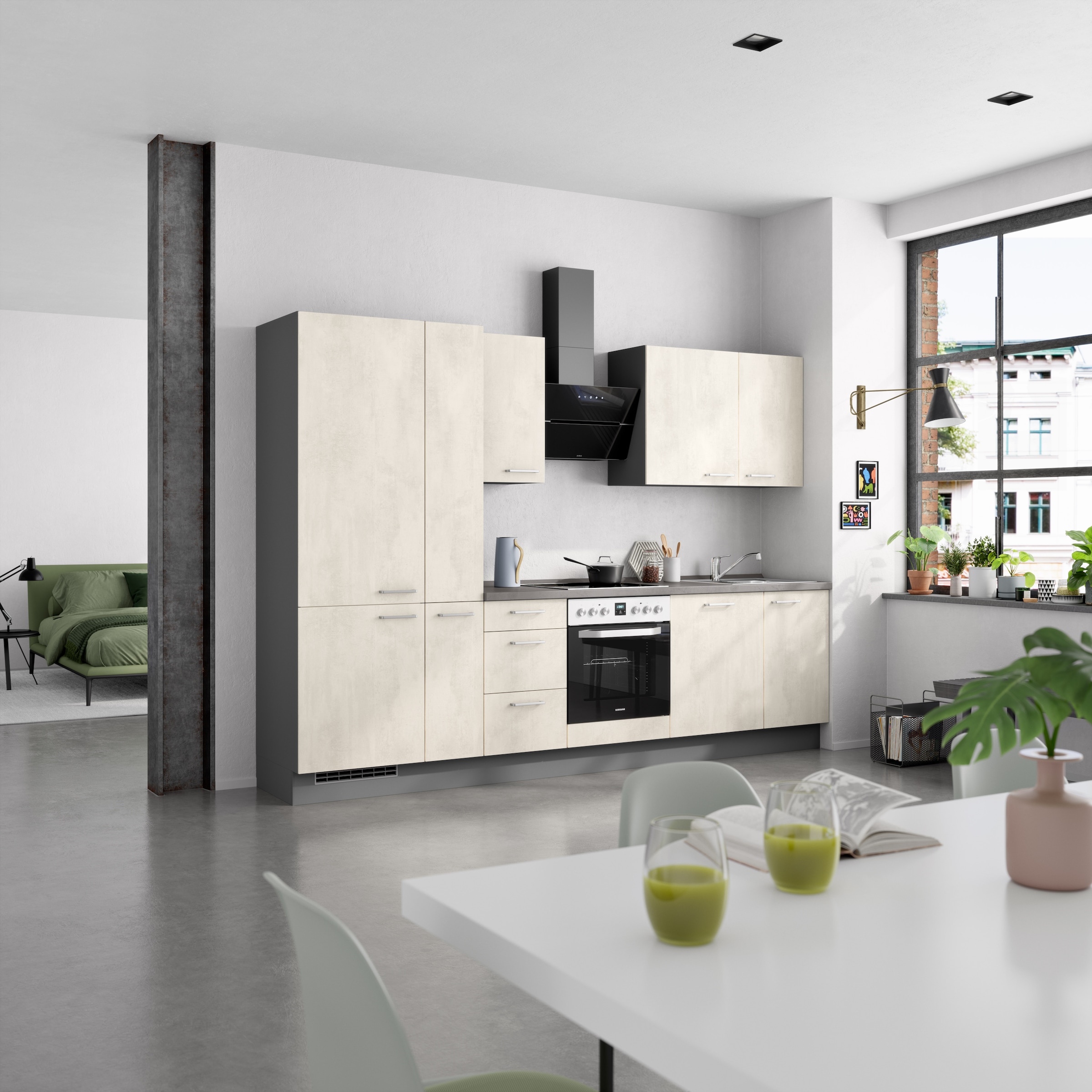 nobilia® Küchenzeile »"Riva II"«, vormontiert, Ausrichtung wählbar, Breite 300 cm, wahlw. mit E-Geräten