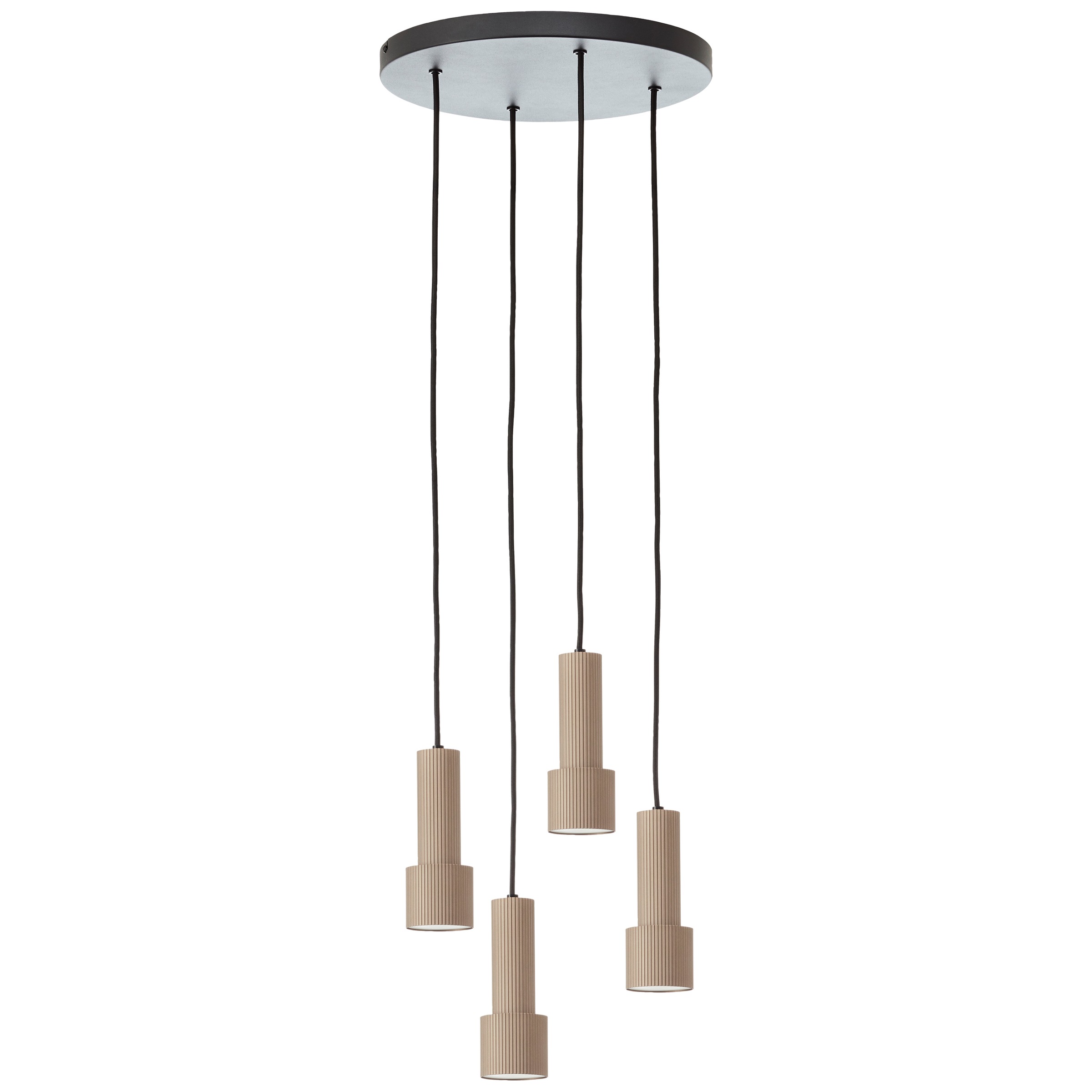BRILLIANT Pendelleuchte "Cadiz", schwarz (schwarz matt, bronzefarben gebürstet), 4, Ø 35cm, 1 Stk., Leuchten, 150 x 35 cm, 4x GU10 Fassung, kürzbar, Aluminium, schwarz/bronzefarben, Pendelleuchte 2