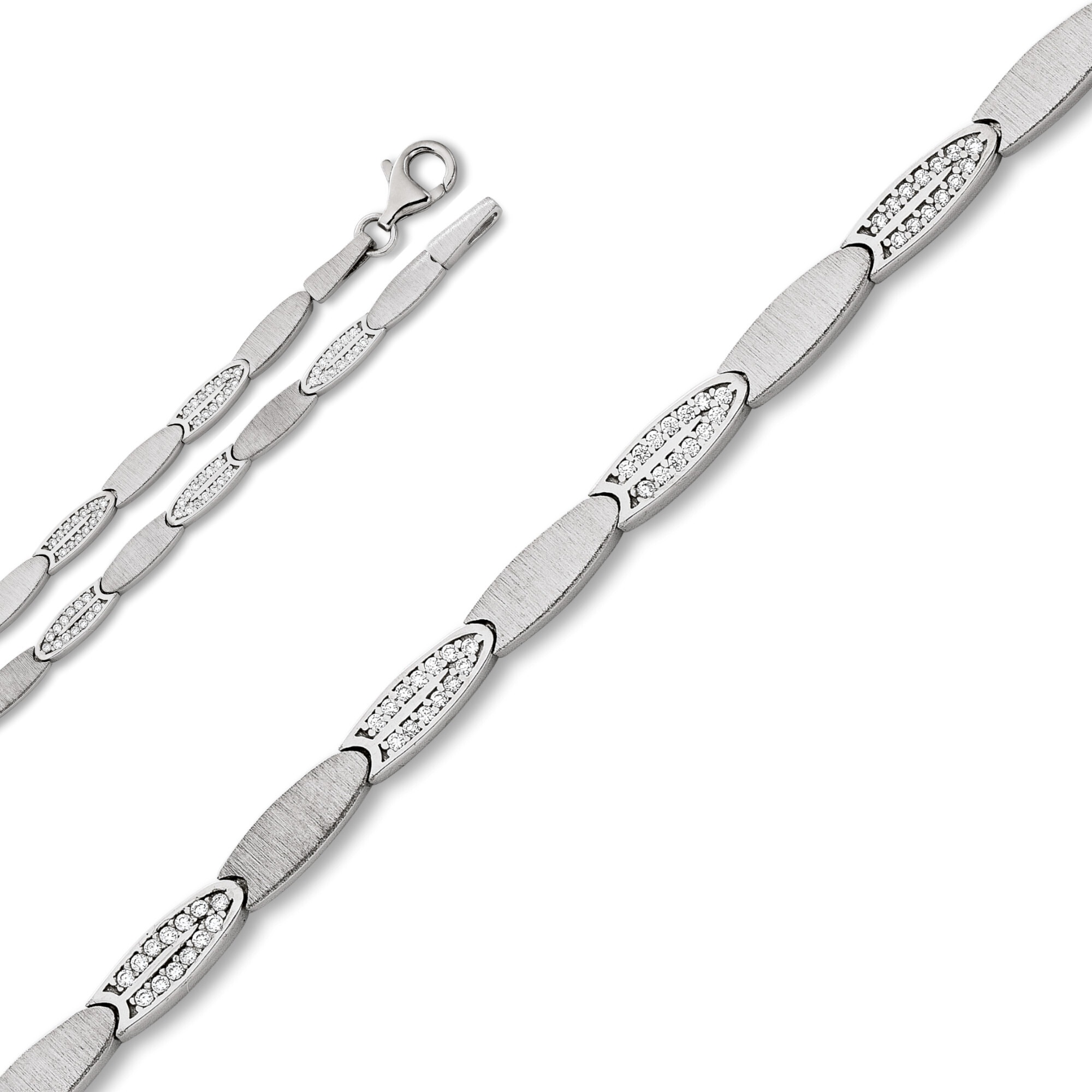 Silberarmband ONE ELEMENT "Zirkonia Armband aus 925 Silber 17 cm", silber, Armbänder, Damen, mit Zirkonia, Silber 925 (Sterlingsilber), Silberarmband, Persönlicher Akzent – schlicht, modern, aussagekräftig