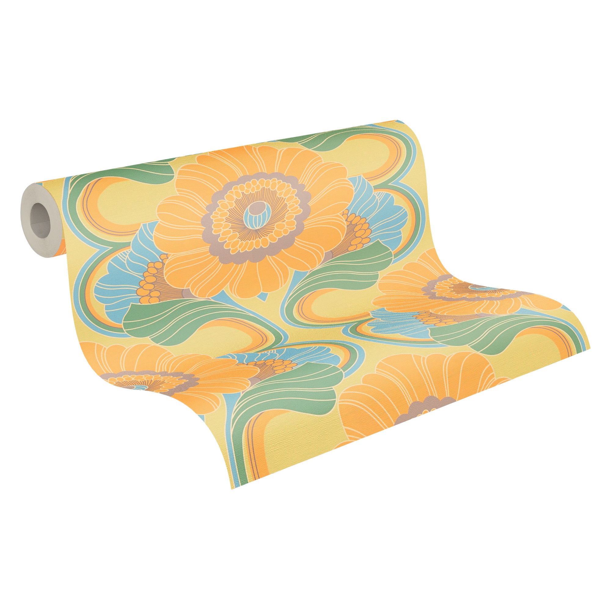 A.S. Création Vliestapete »Retro Chic Blumen-Tapete Mustertapete Vintage Blumen« matt strukturiert Vliestapete Blattmuster für Schlafzimmer Küche Wohnzimmer Blumen Flur