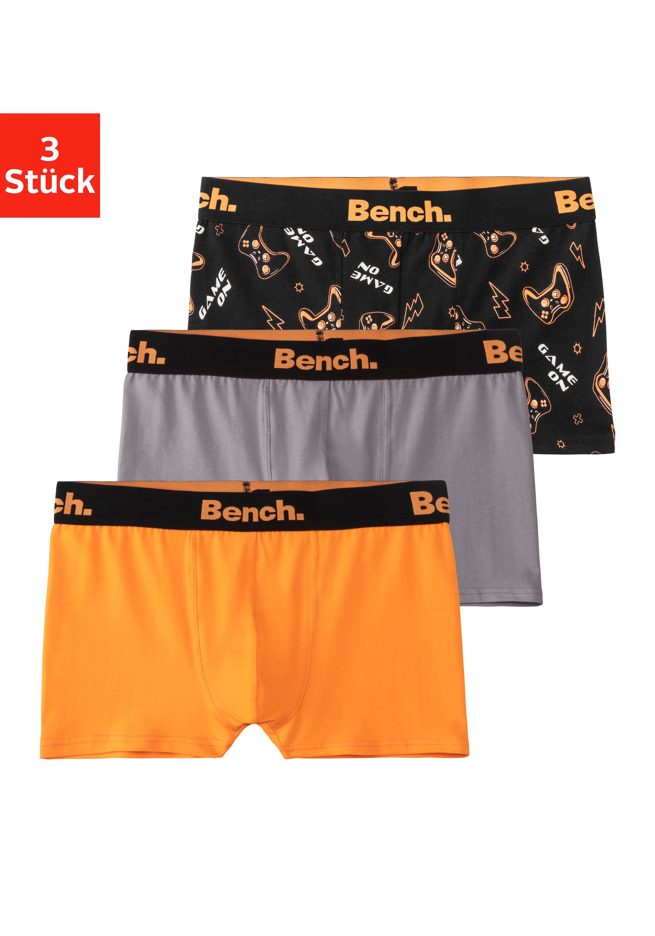 Bench. Boxer "Boxershorts für Herren", (Packung, 3 St.), uni und gemustert in einer Packung